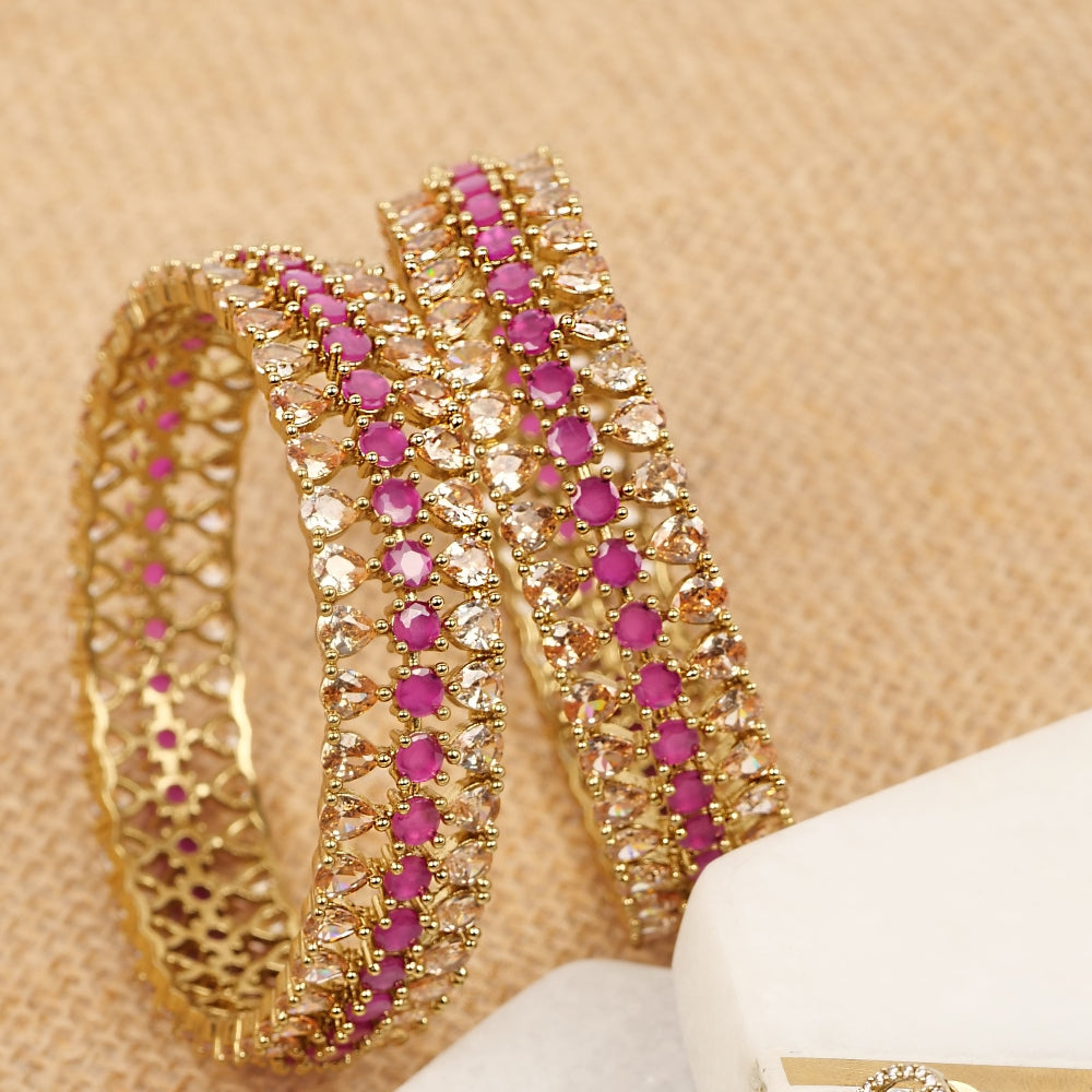 Remi Cubic Zirconia Bangle in Ruby