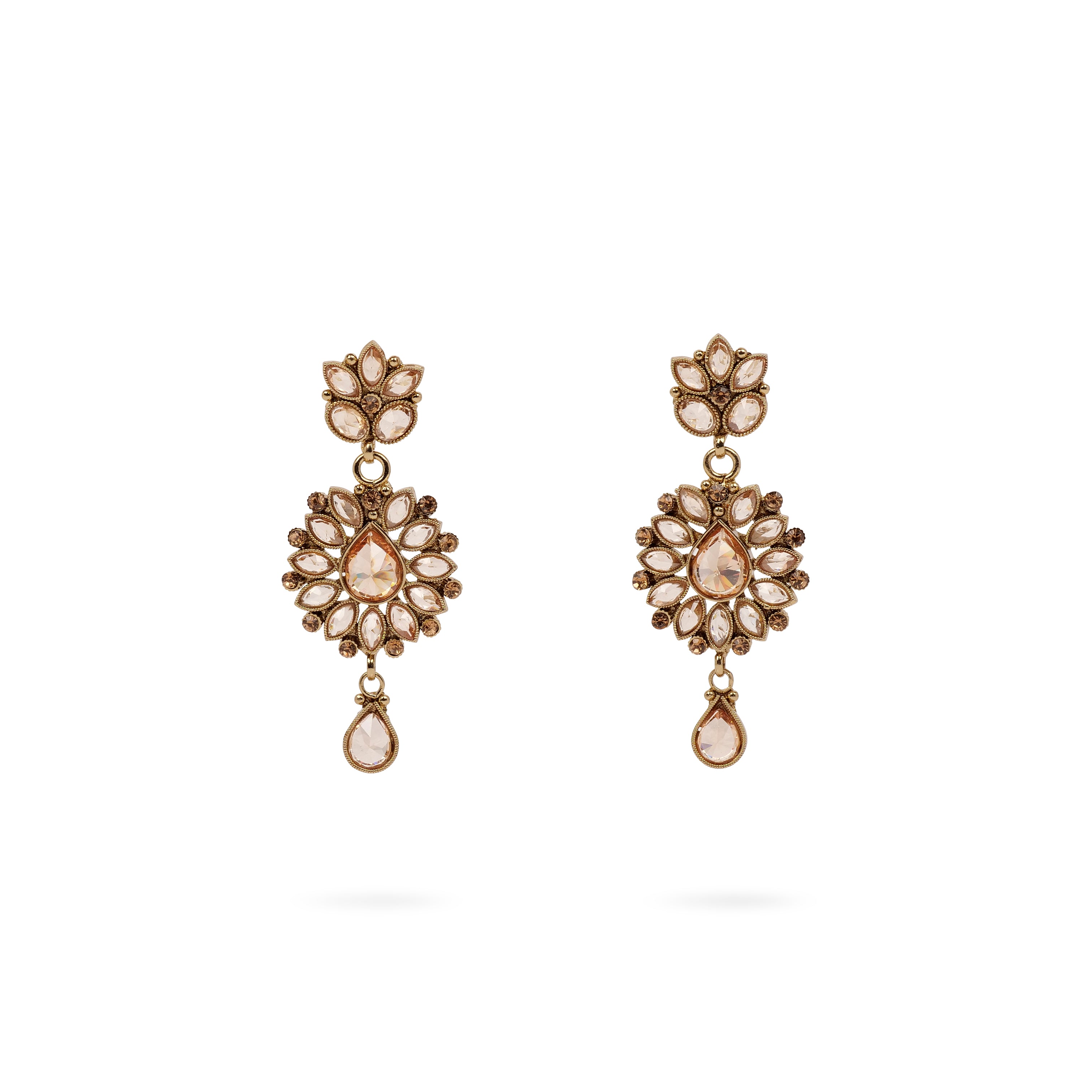 Pear Drop Small Earrings in Antique Gold