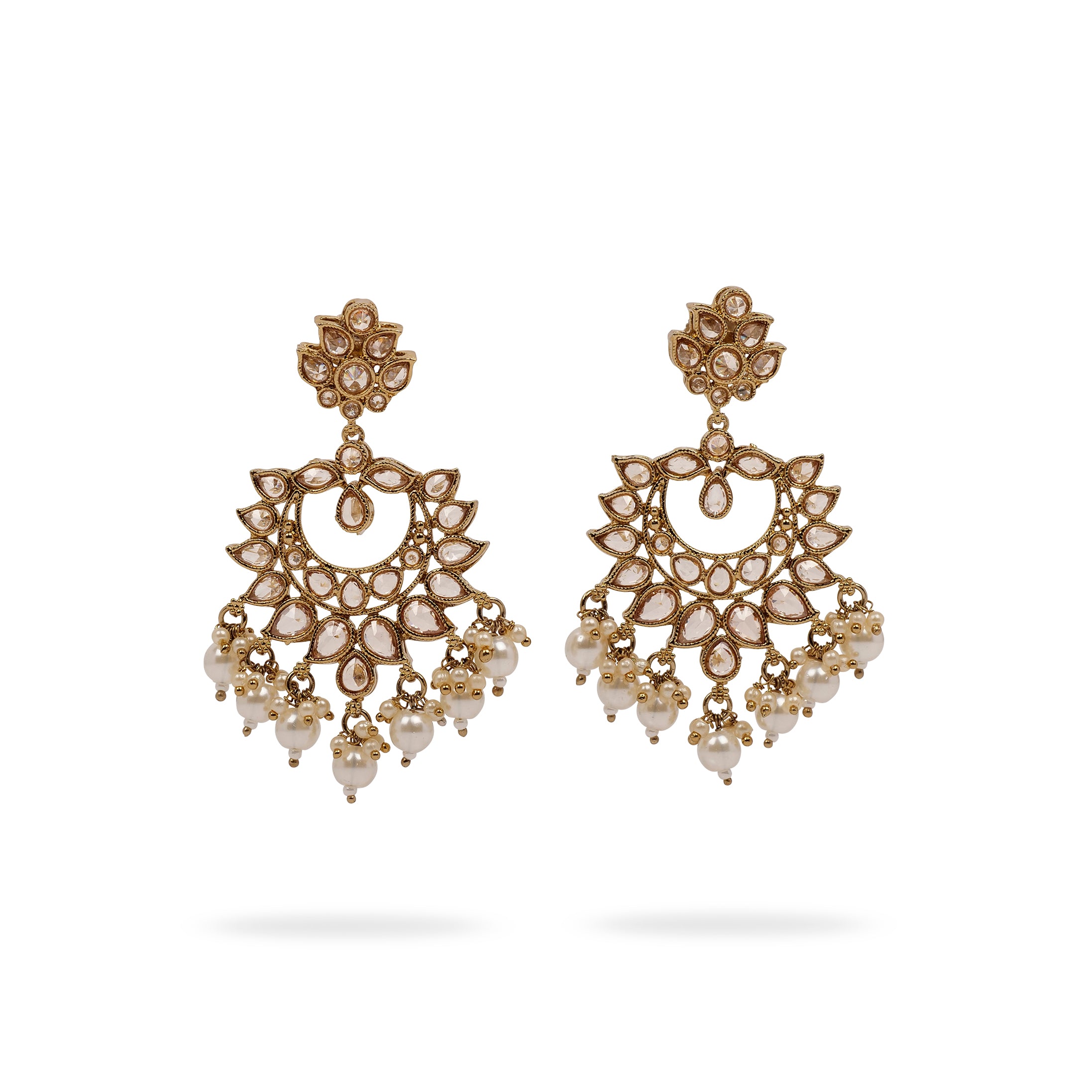 Niara Earrings in Pearl and Antique Gold