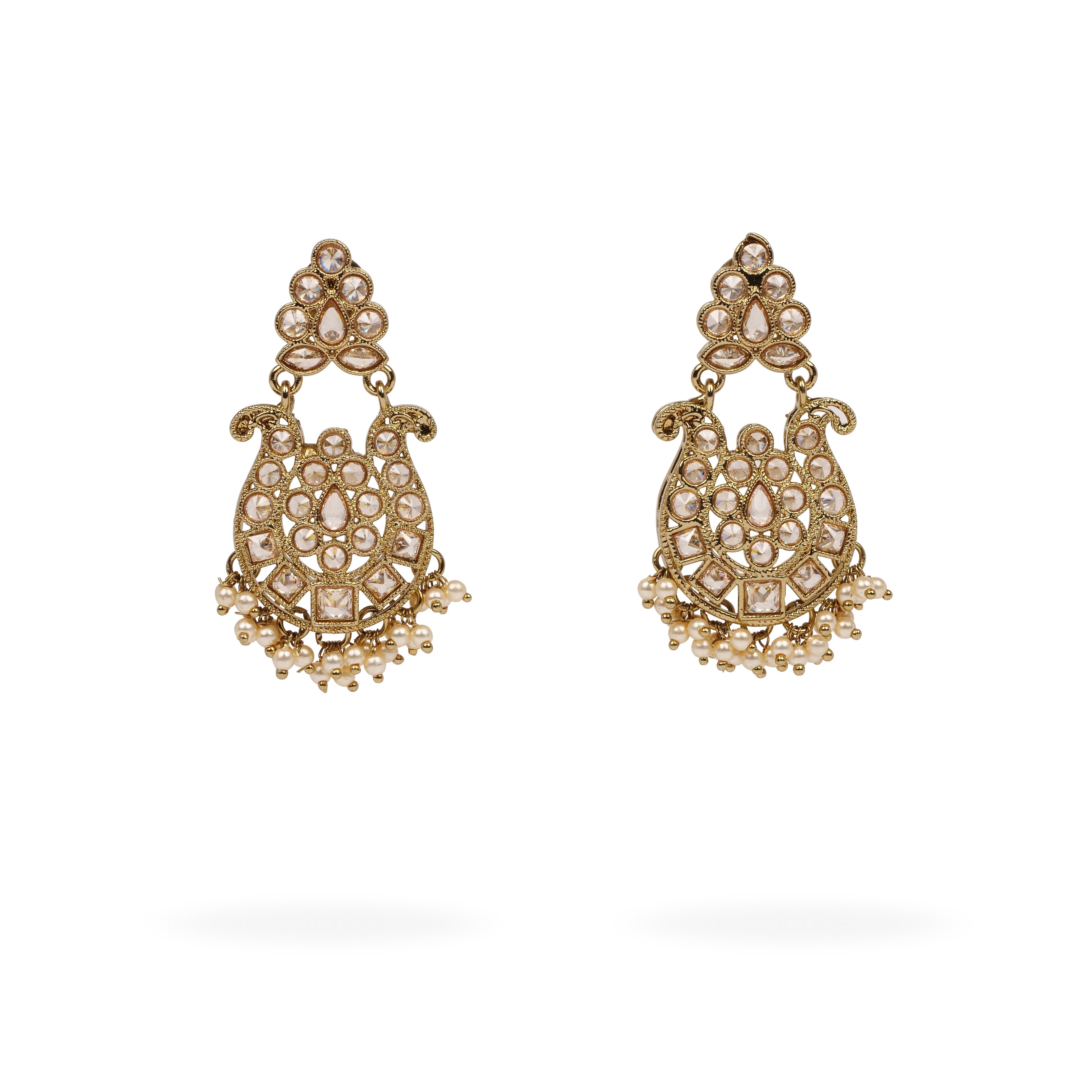 Neha Small Crystal Earrings in Champagne