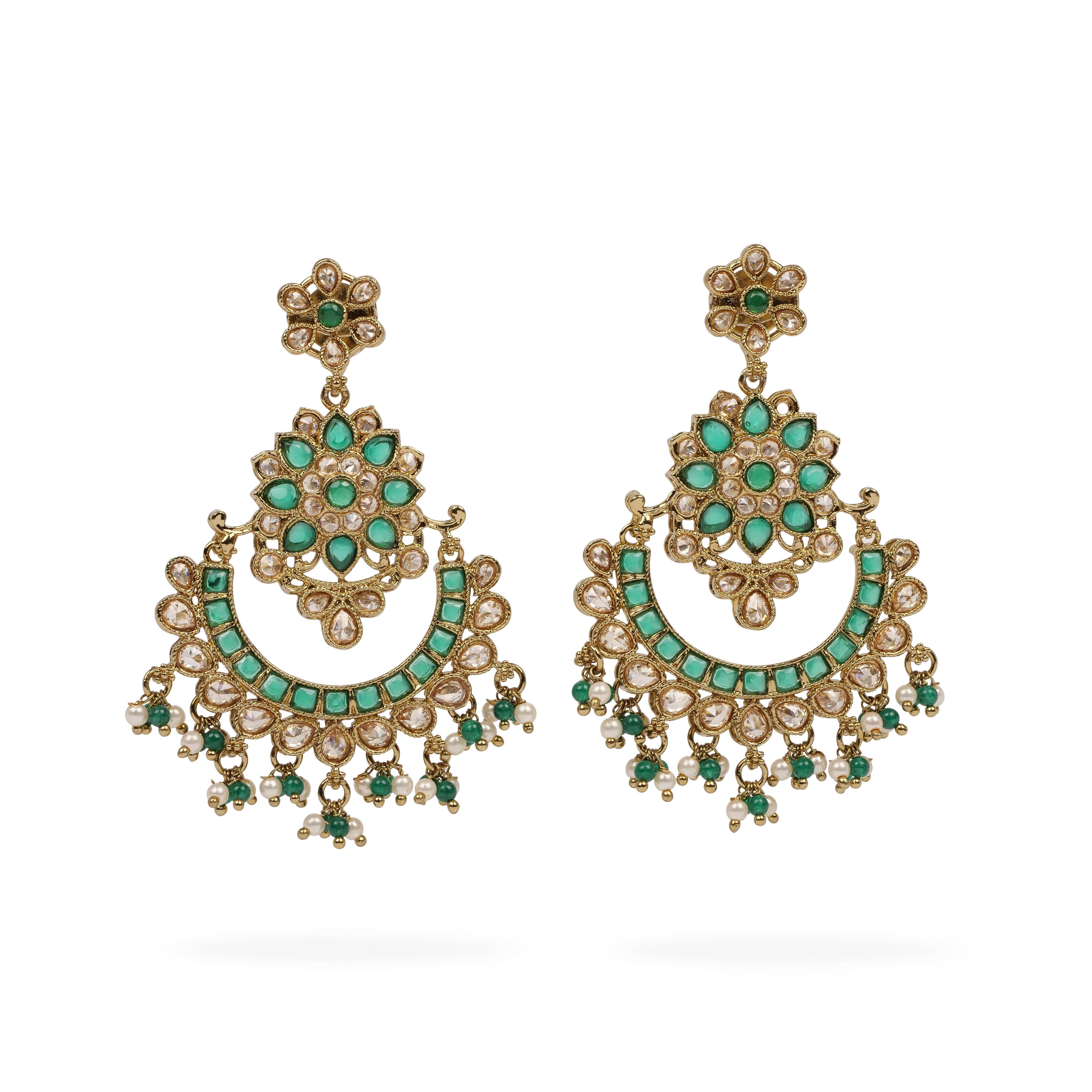 Mira Chandbali Earrings in Green