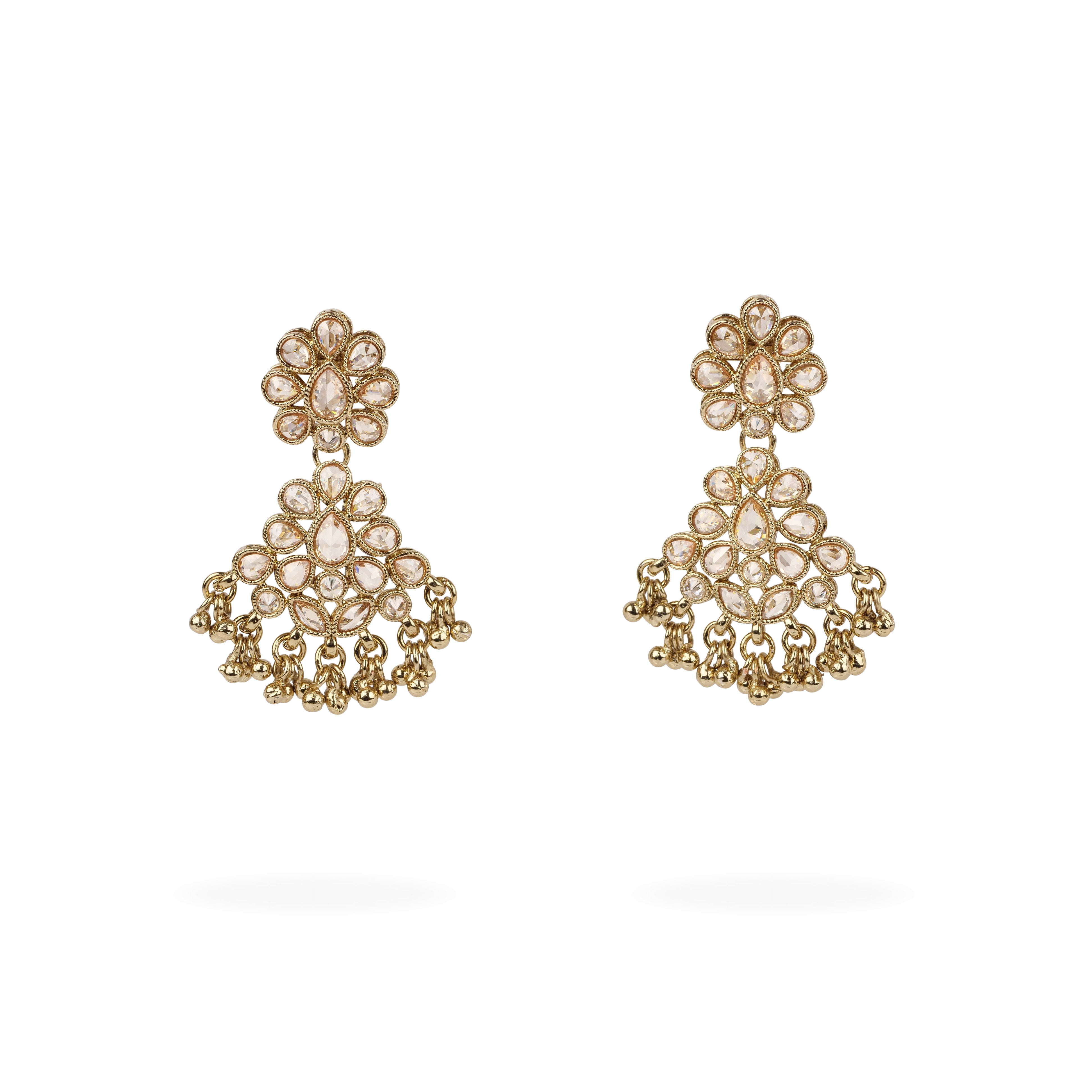 Mehak Small Drop Earrings in Antique Gold