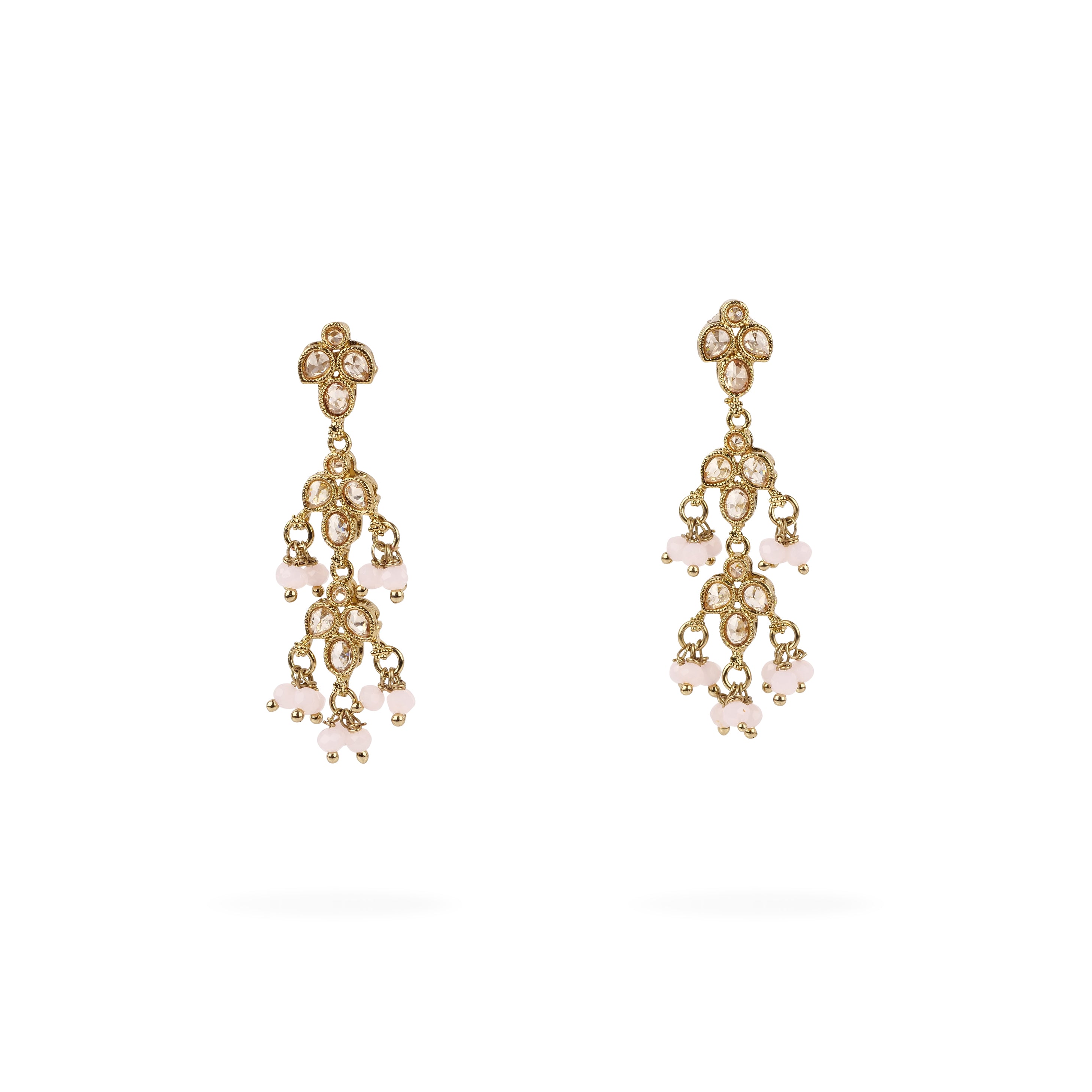 Mila Drop Earrings in Light Pink