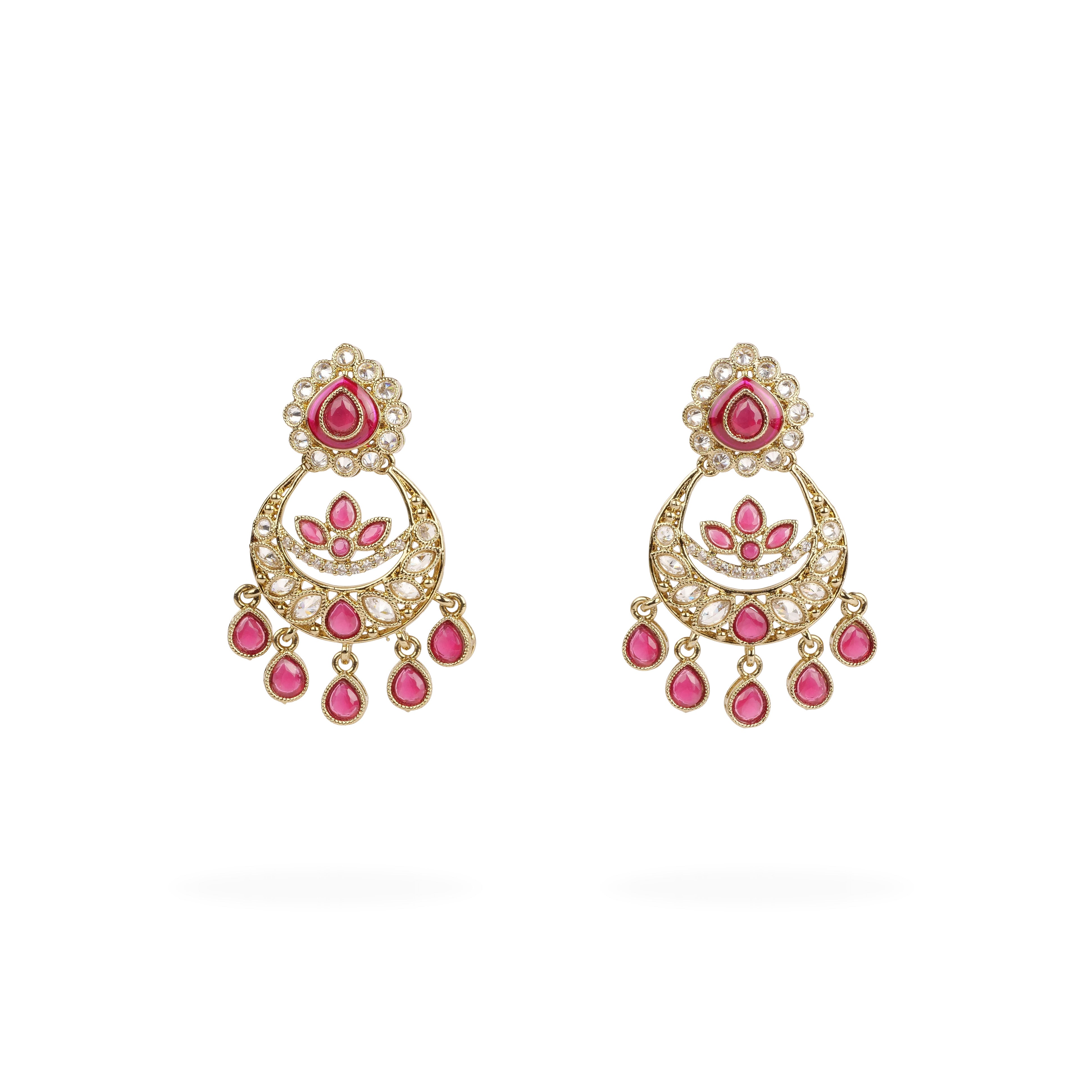 Fariha Small Earrings in Hot Pink