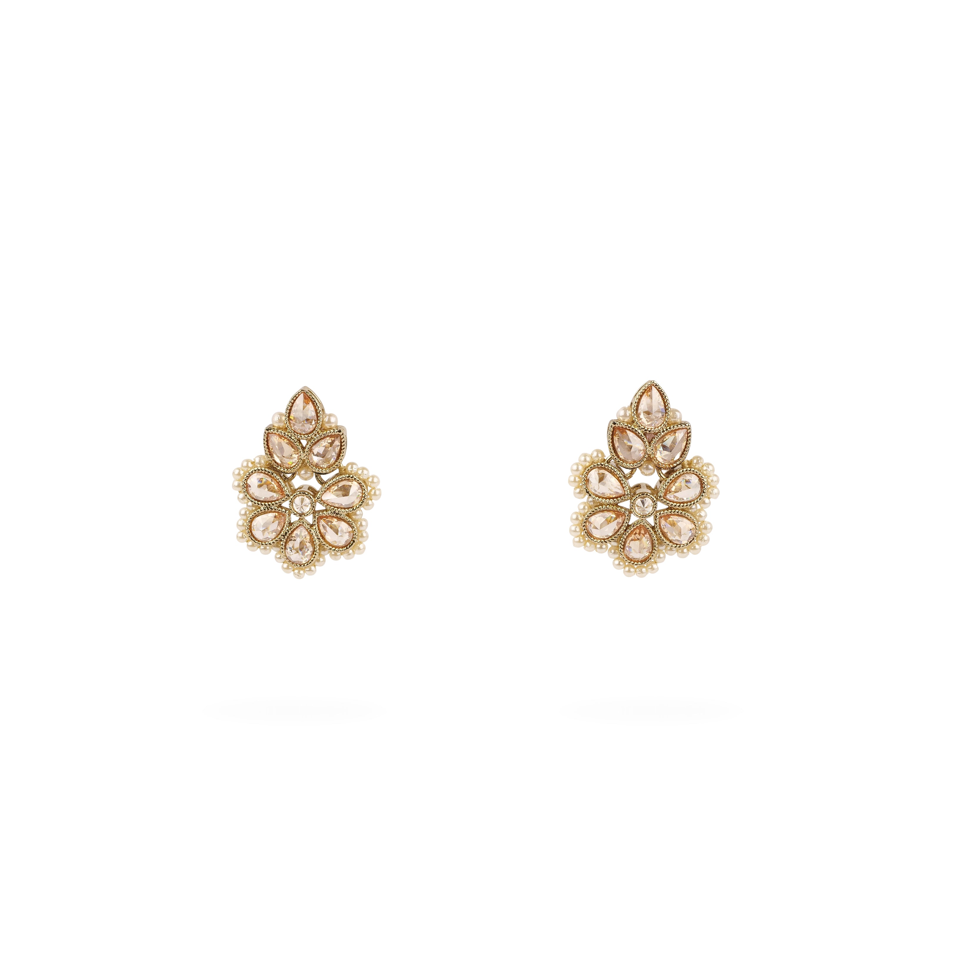 Rupi Small Earrings in Pearl and Champagne 