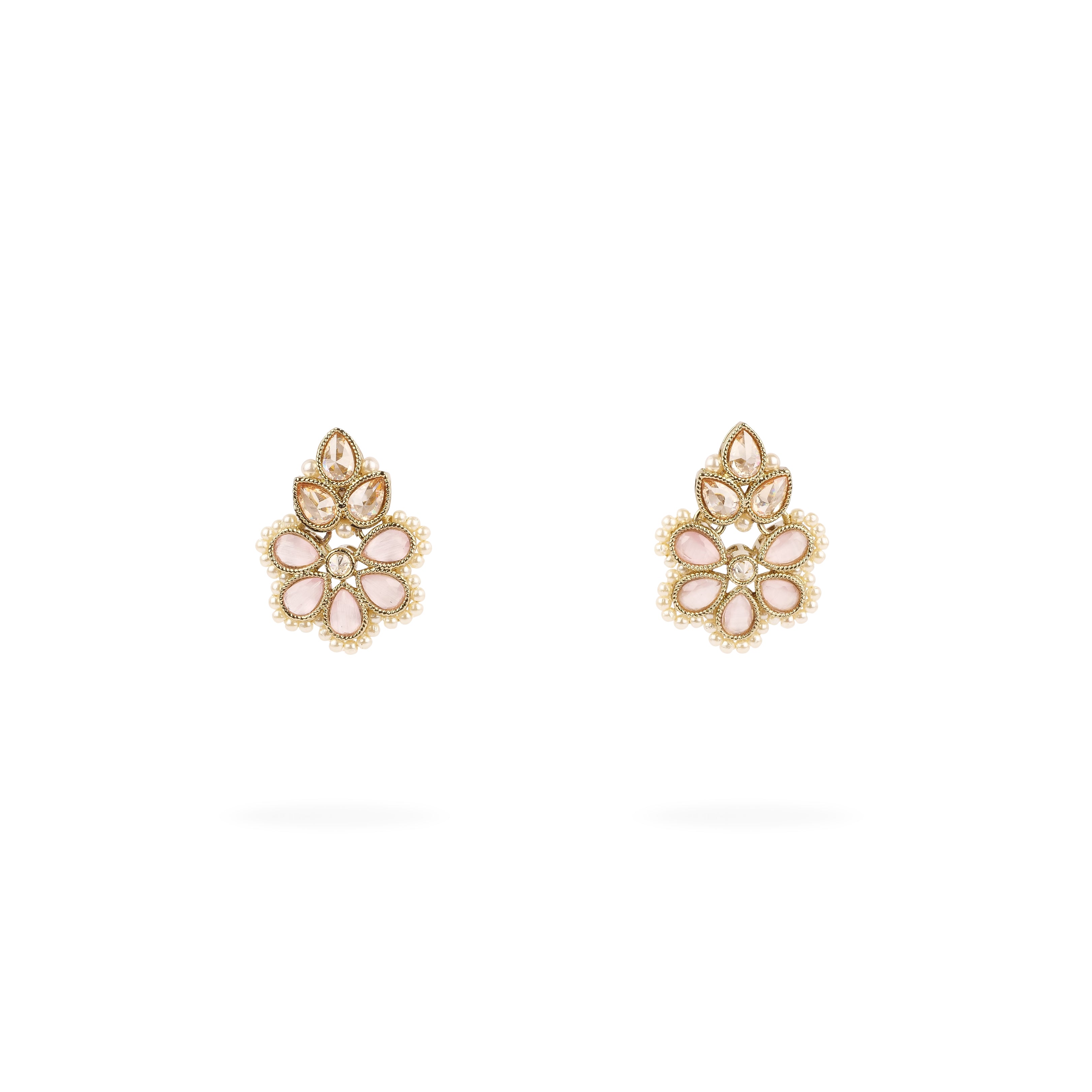 Rupi Small Earrings in Pearl and Light Pink 