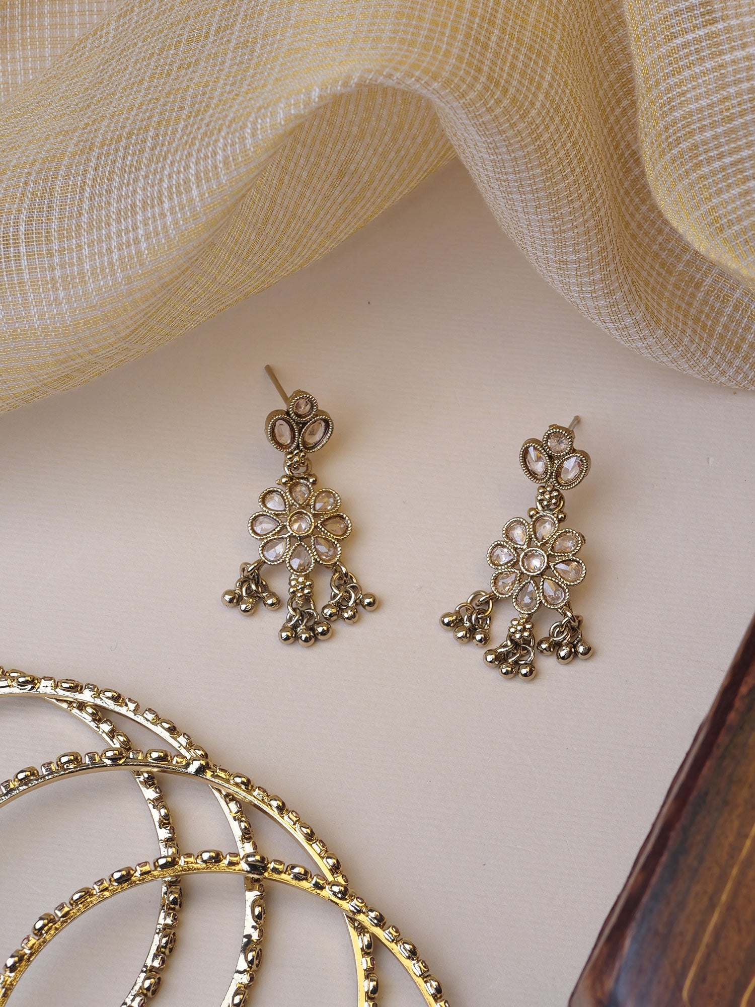 Mahiya Earrings in Antique Gold