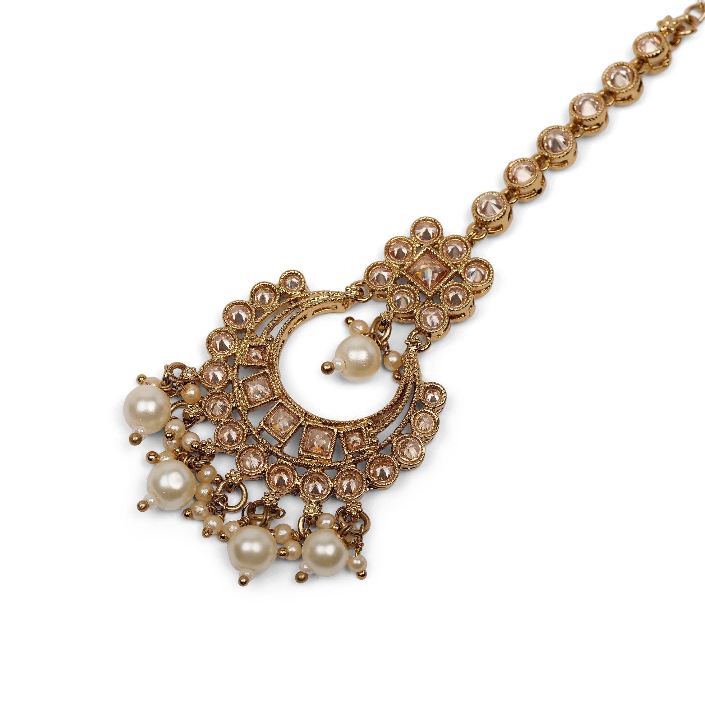 Suria Necklace Set in Pearl and Antique Gold