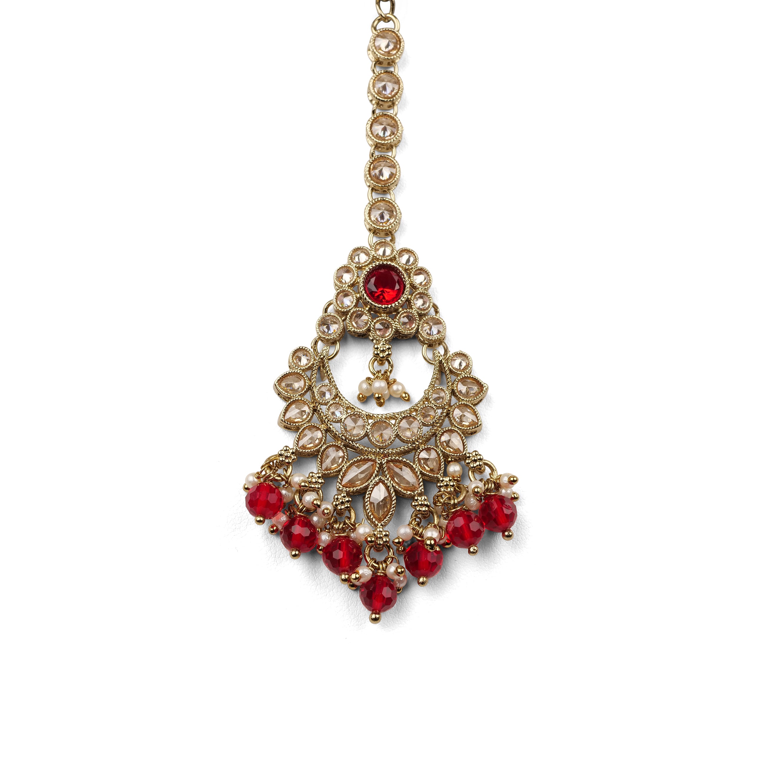 Arana Necklace Set in Maroon