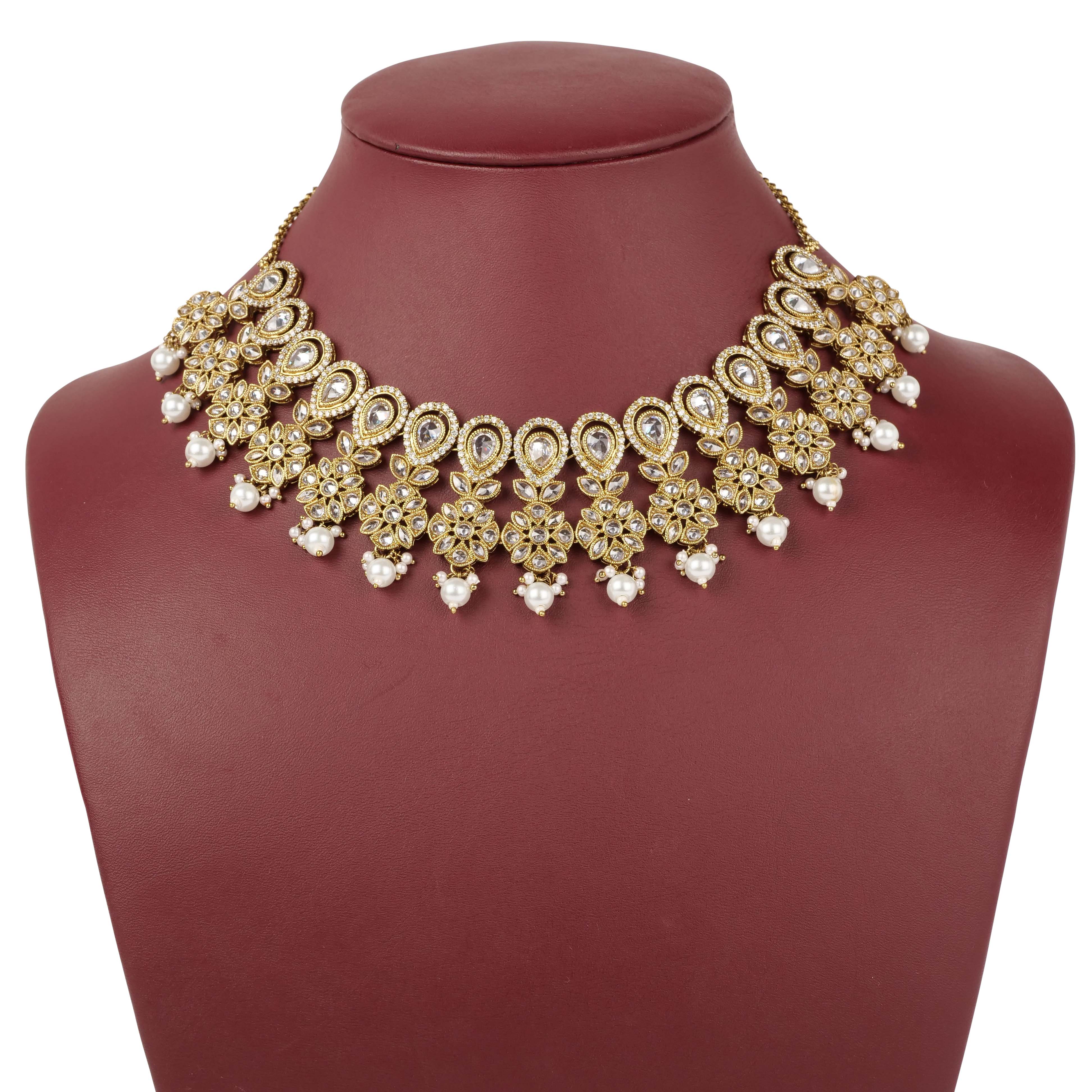 Vaani Necklace Set in White