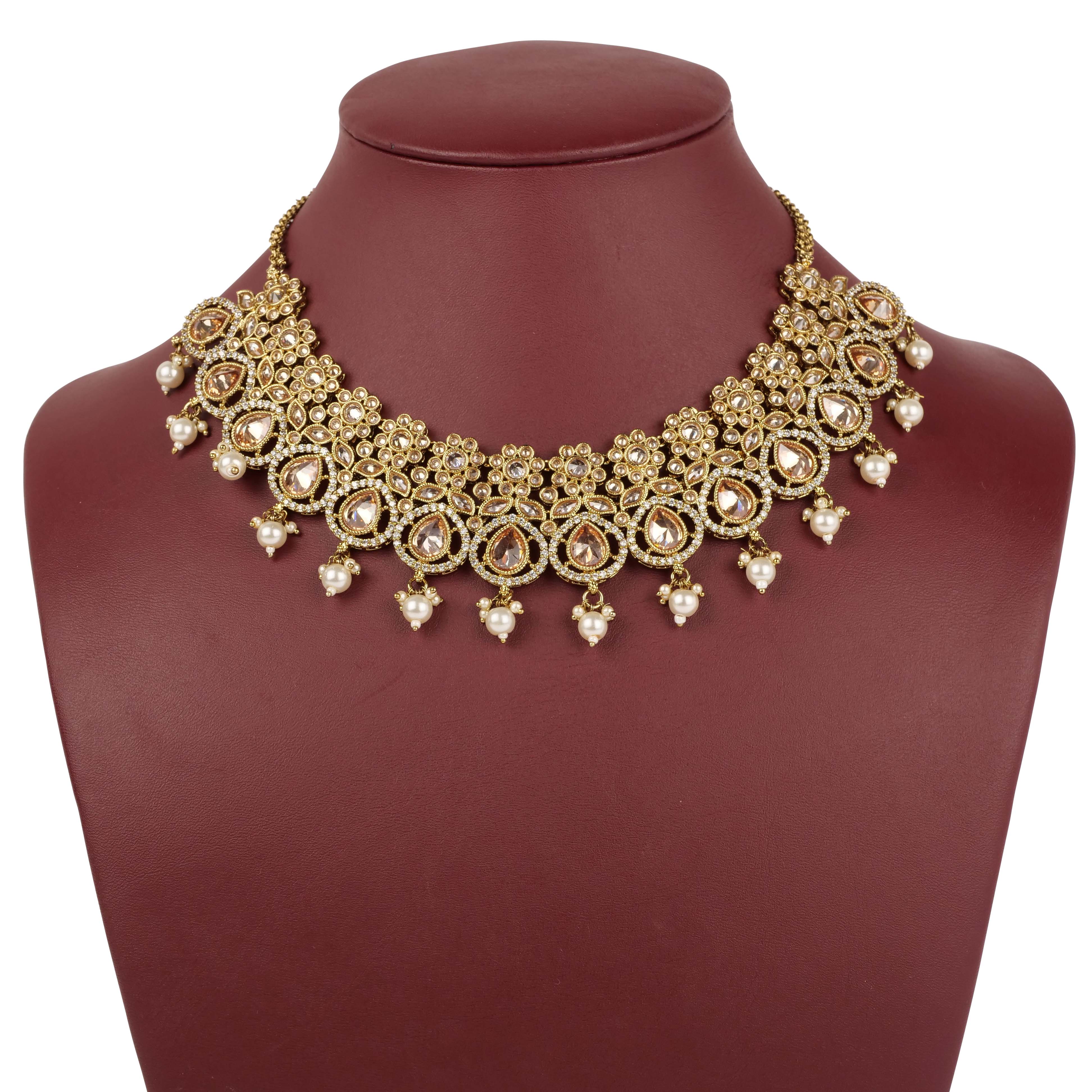 Suman Necklace Set in Champagne