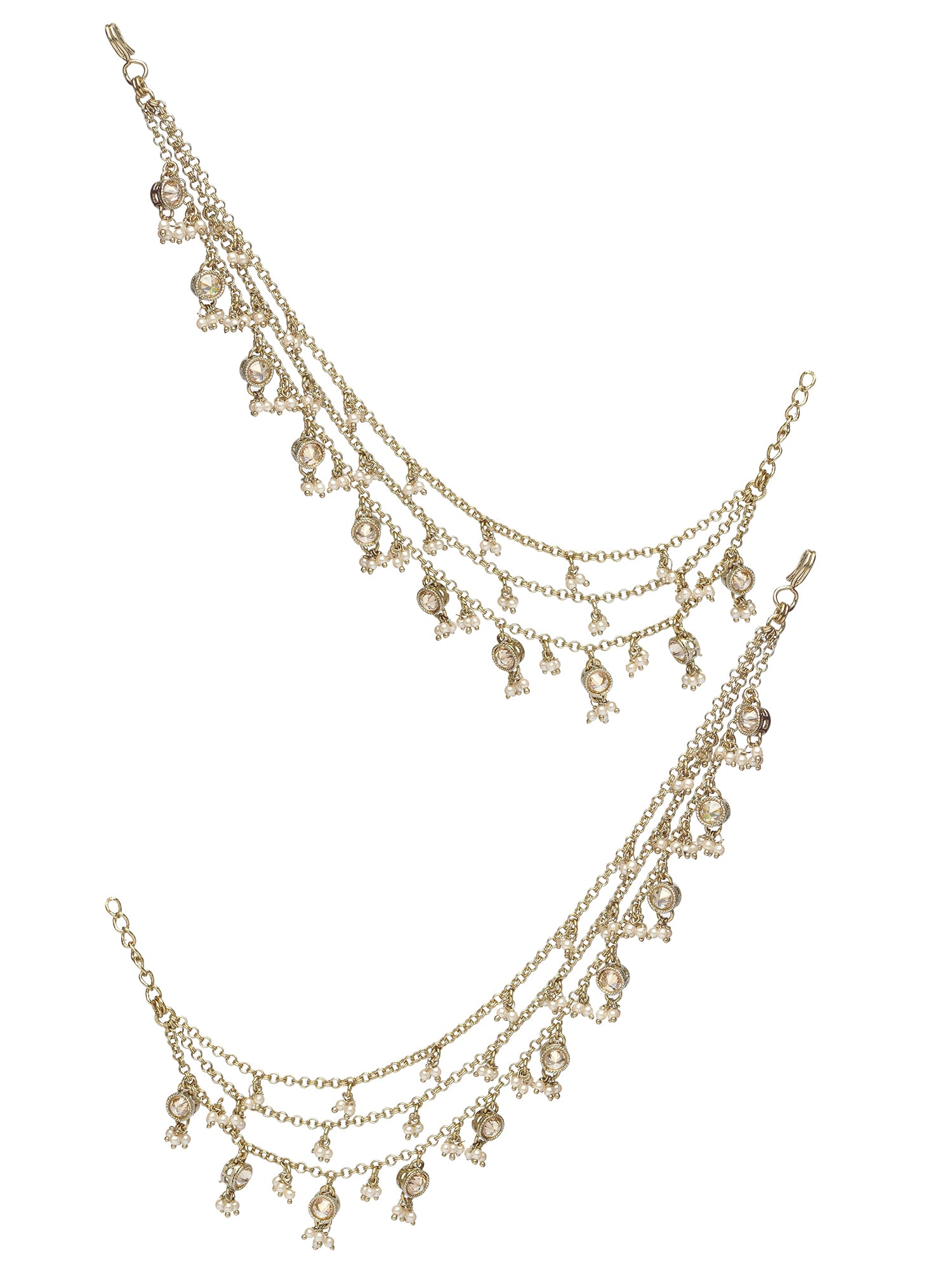 Radha Ear Chains in Champagne