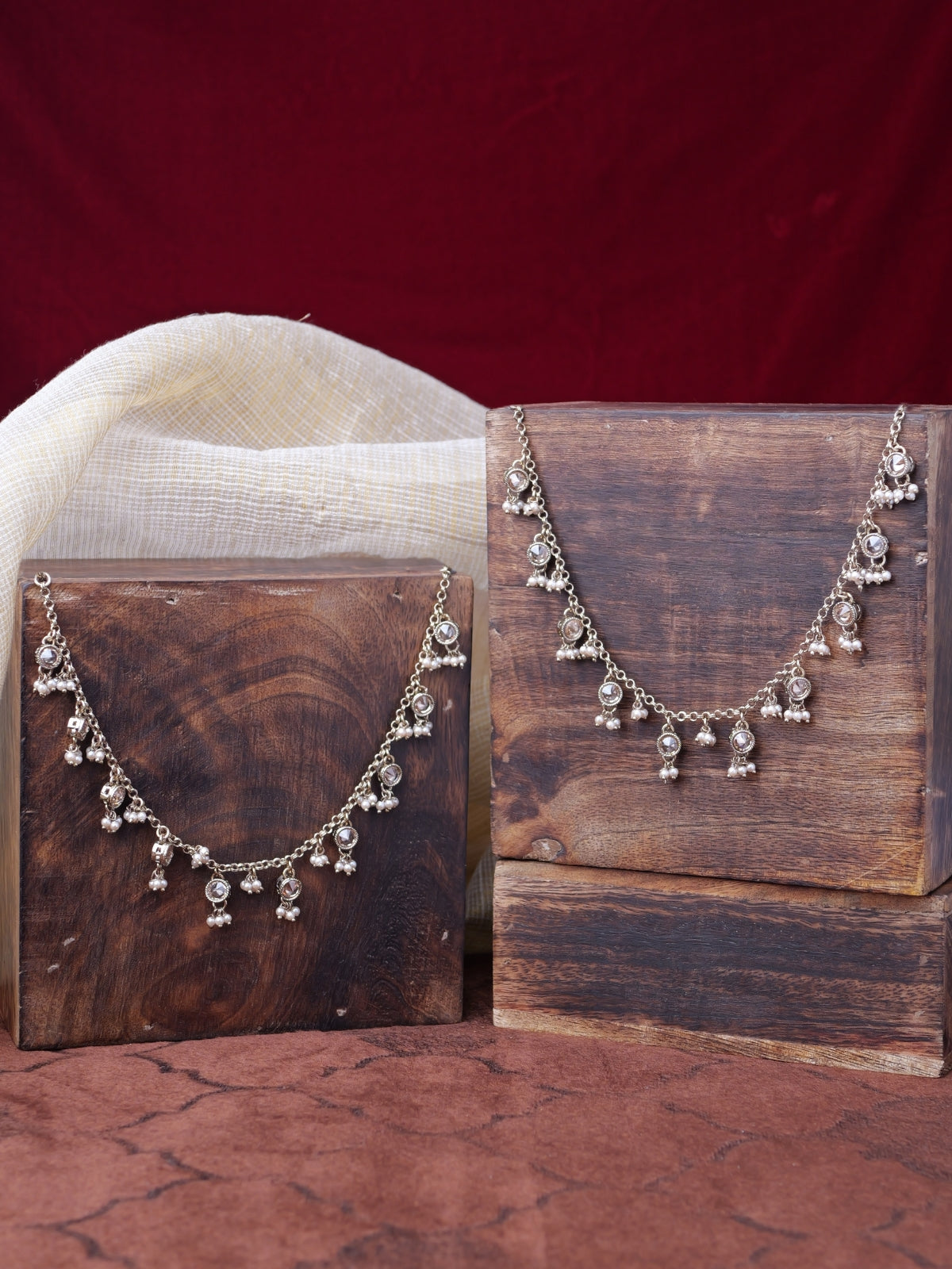 Radha Ear Chains in Champagne