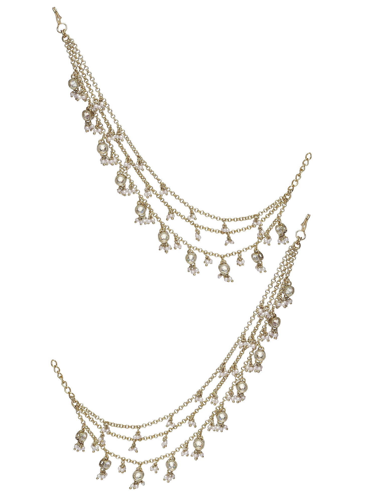 Radha Ear Chains in White