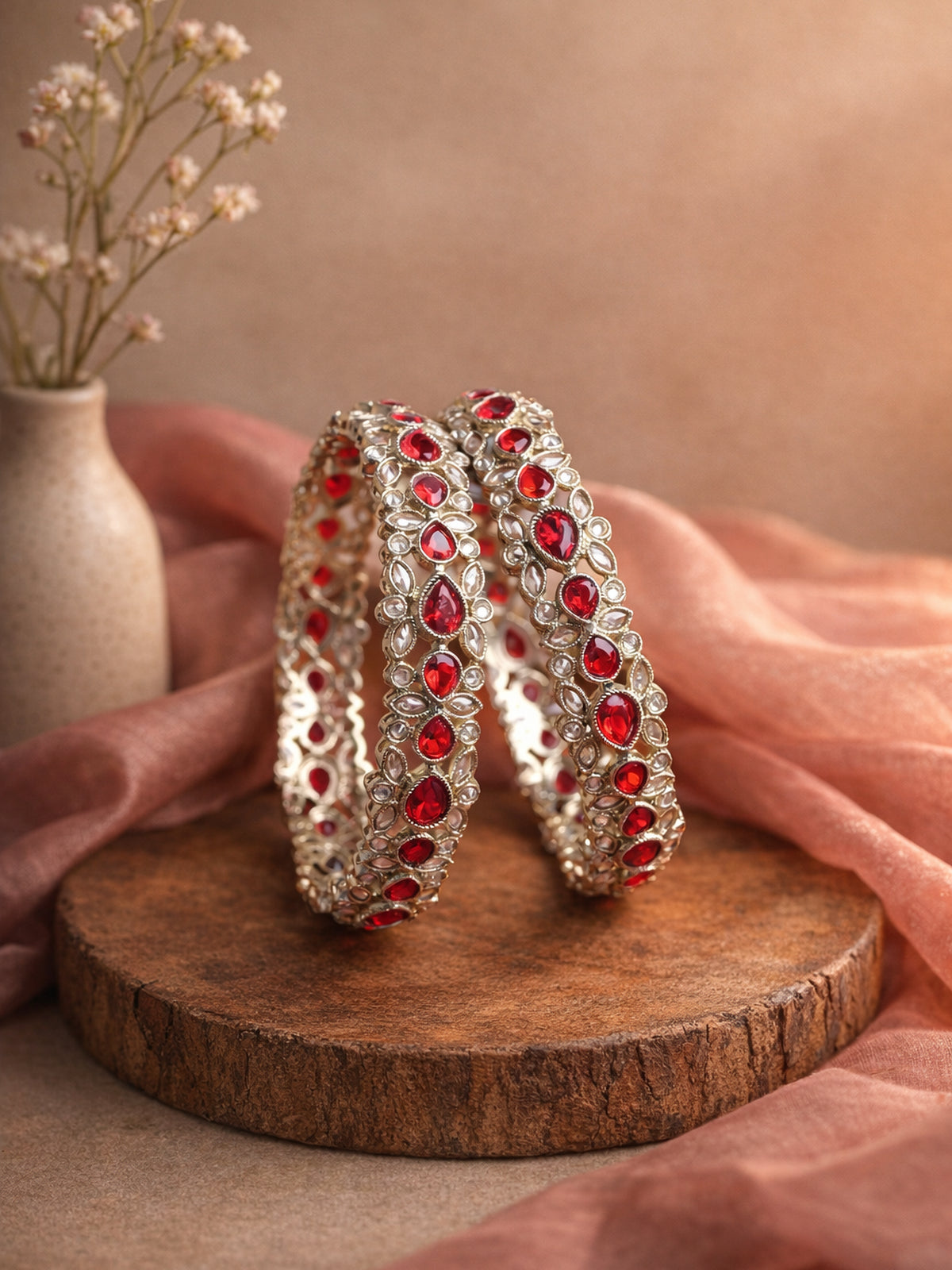 Radhi Kada Bangles in Maroon