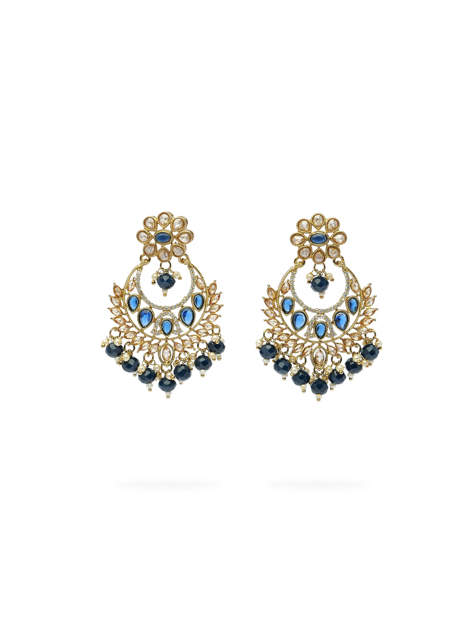 Rahi Chandbali Earrings in Blue