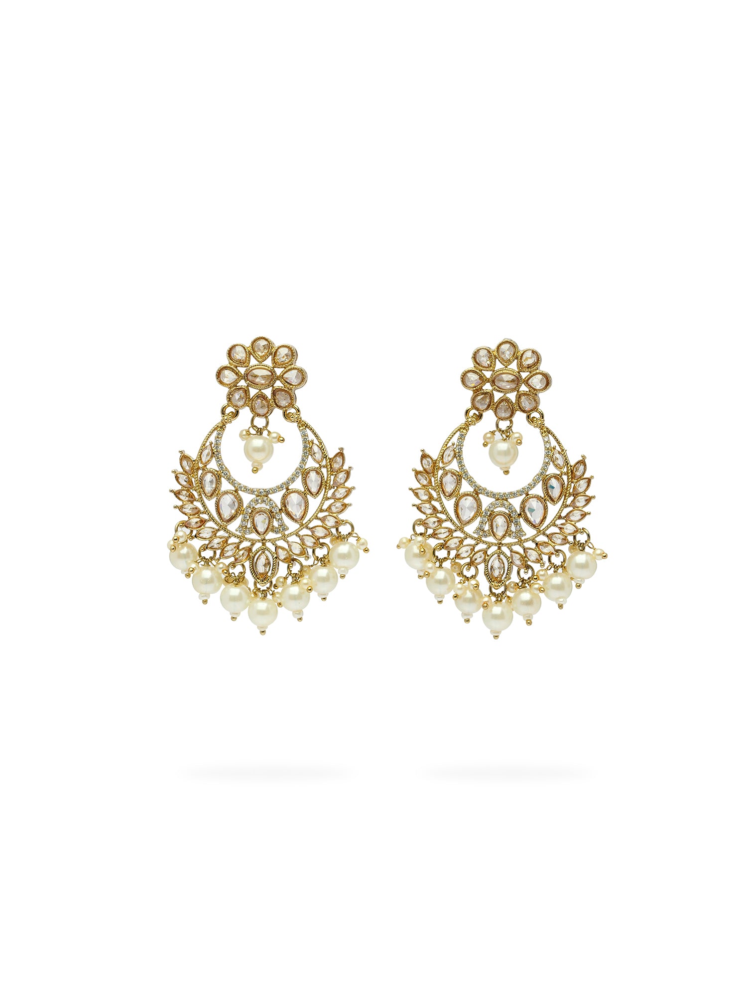 Rahi Chandbali Earrings in Champagne