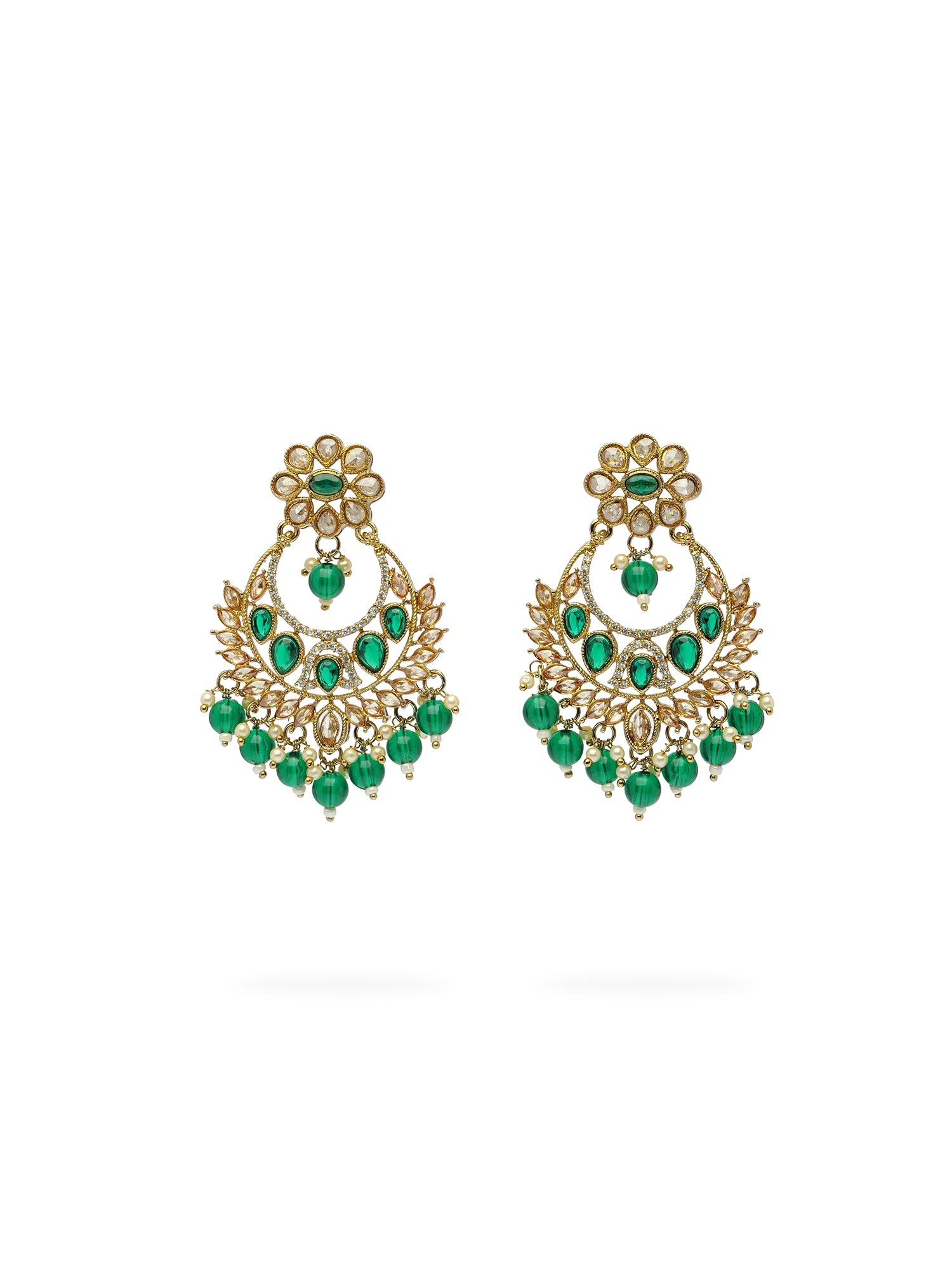 Rahi Chandbali Earrings in Green