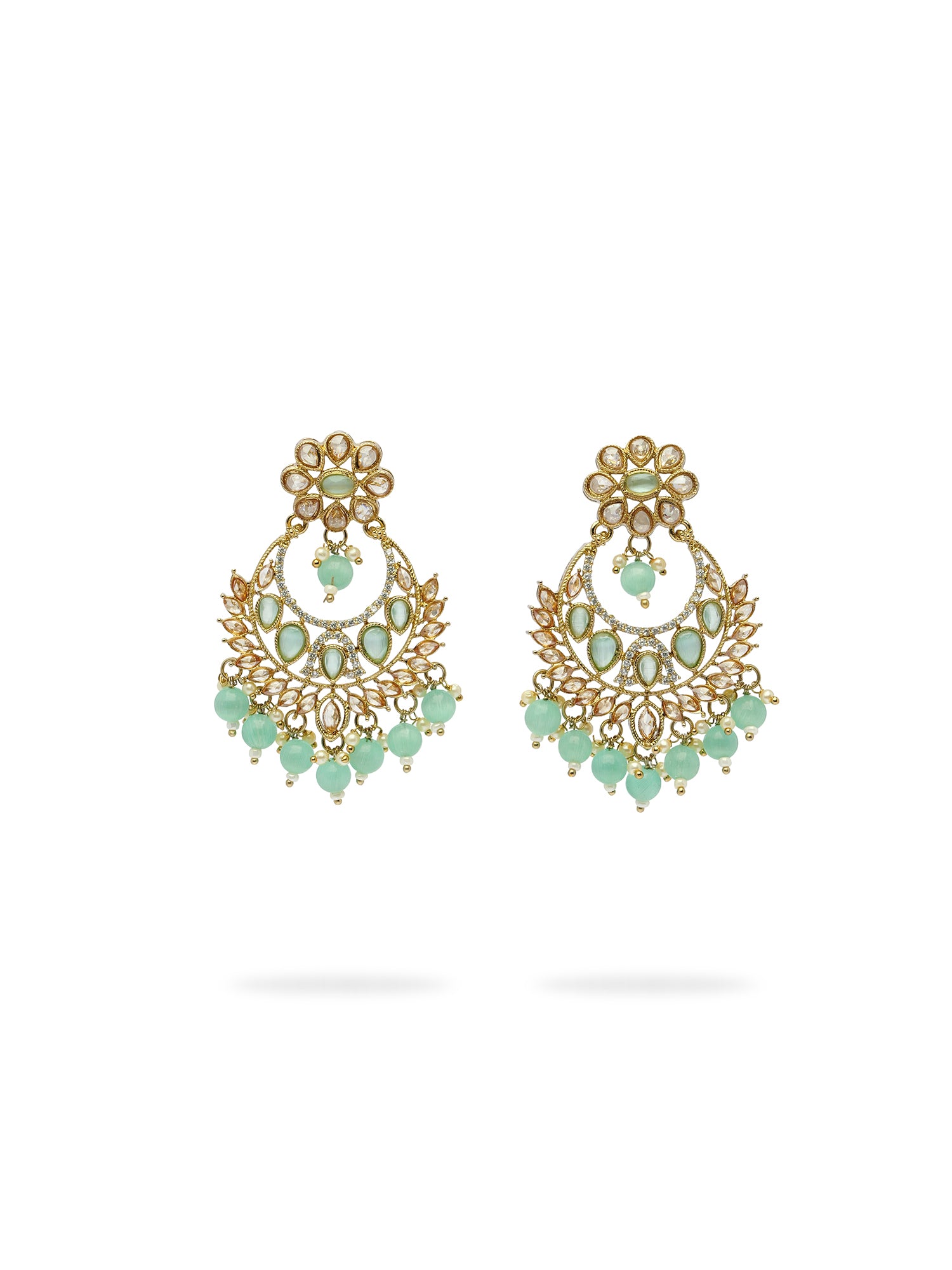 Rahi Chandbali Earrings in Light Blue