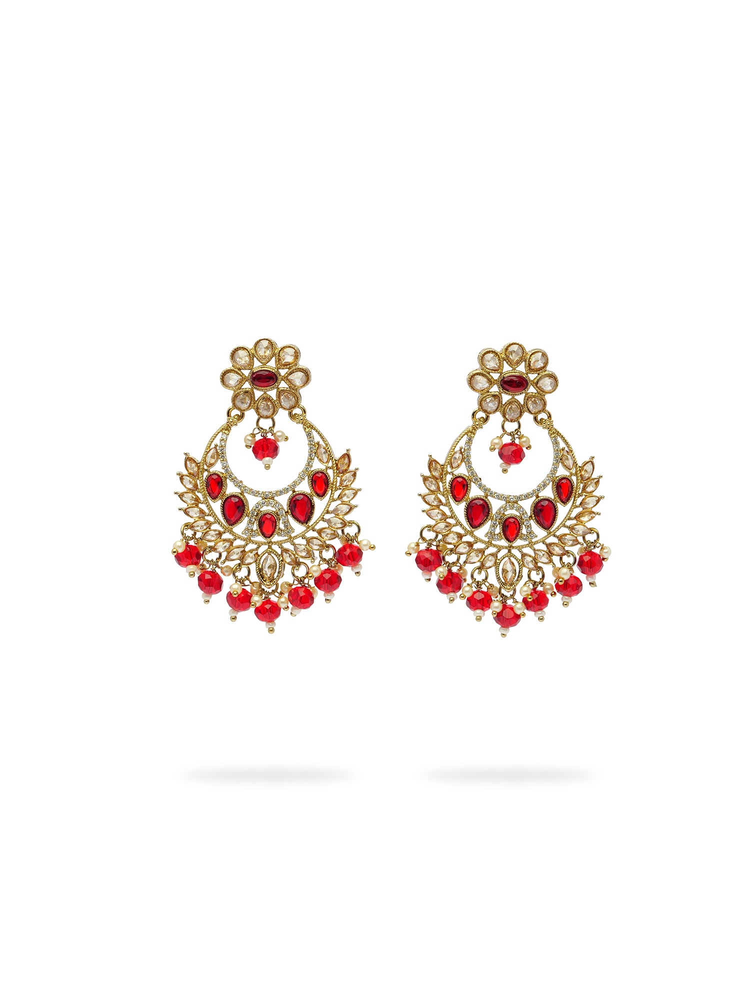 Rahi Chandbali Earrings in Maroon