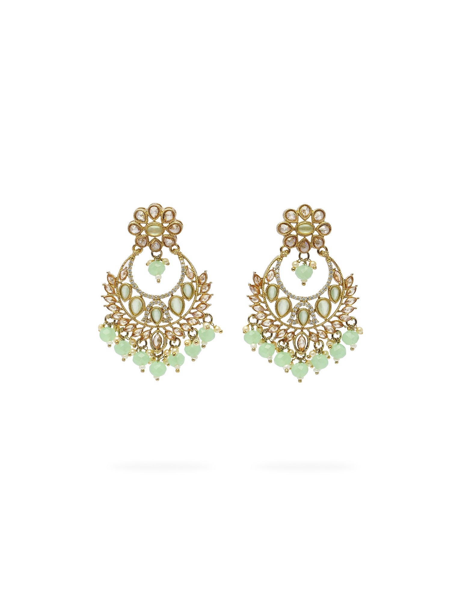 Rahi Chandbali Earrings in Mint