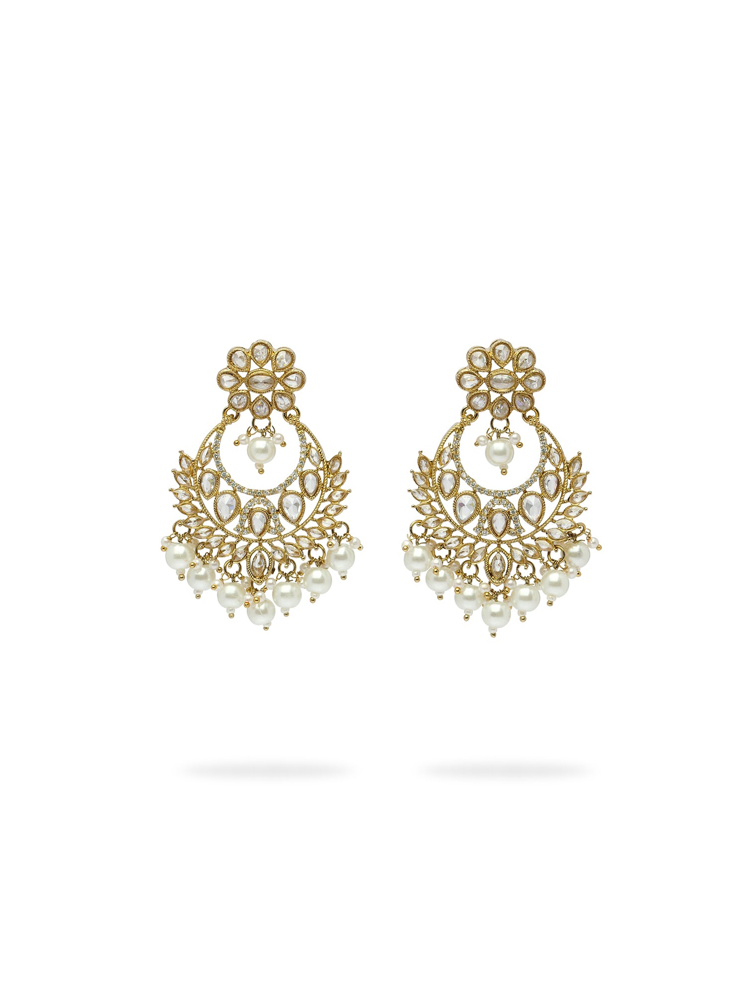 Rahi Chandbali Earrings in White