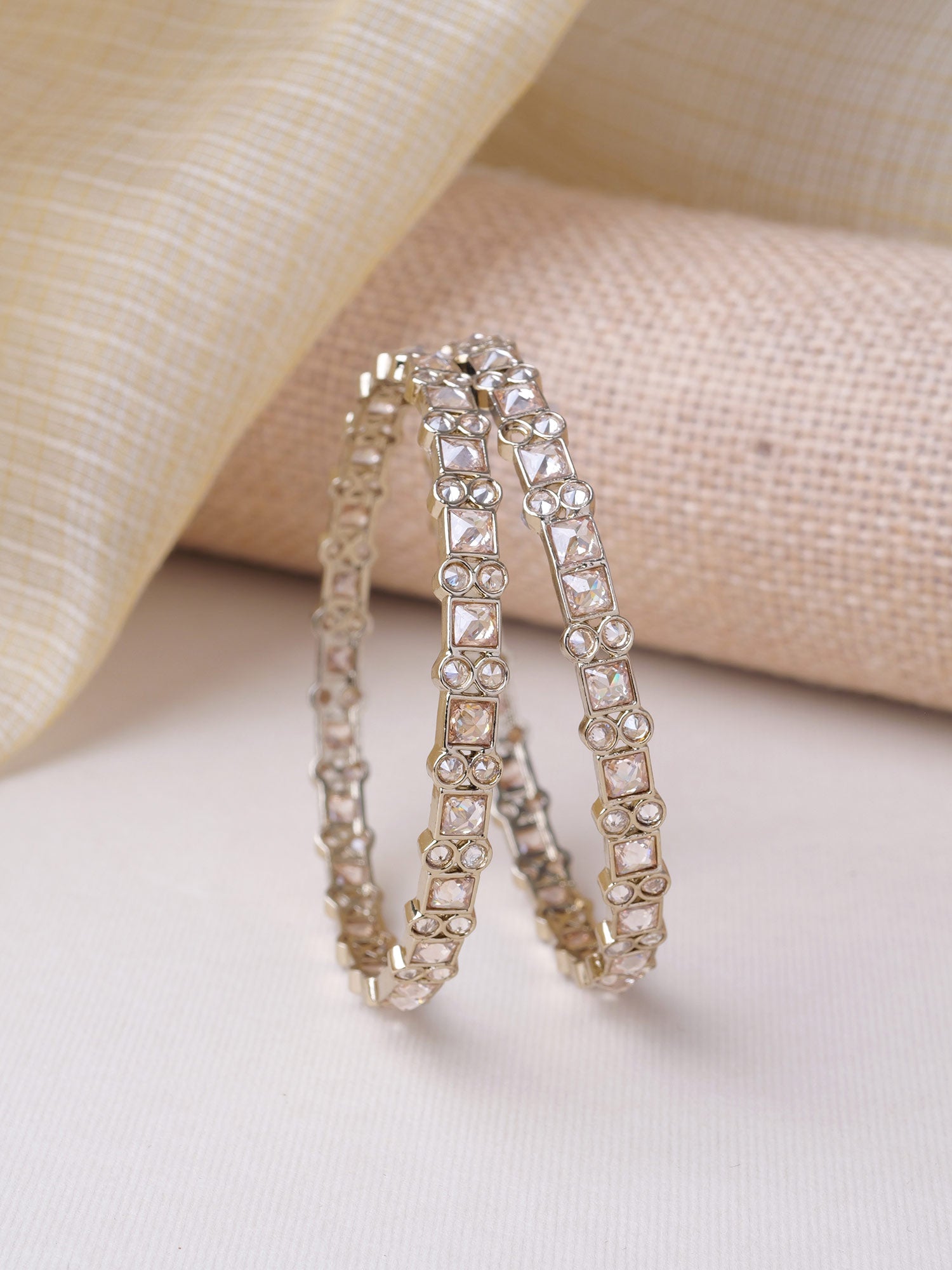 Rajeena Kada Bangles in Champagne