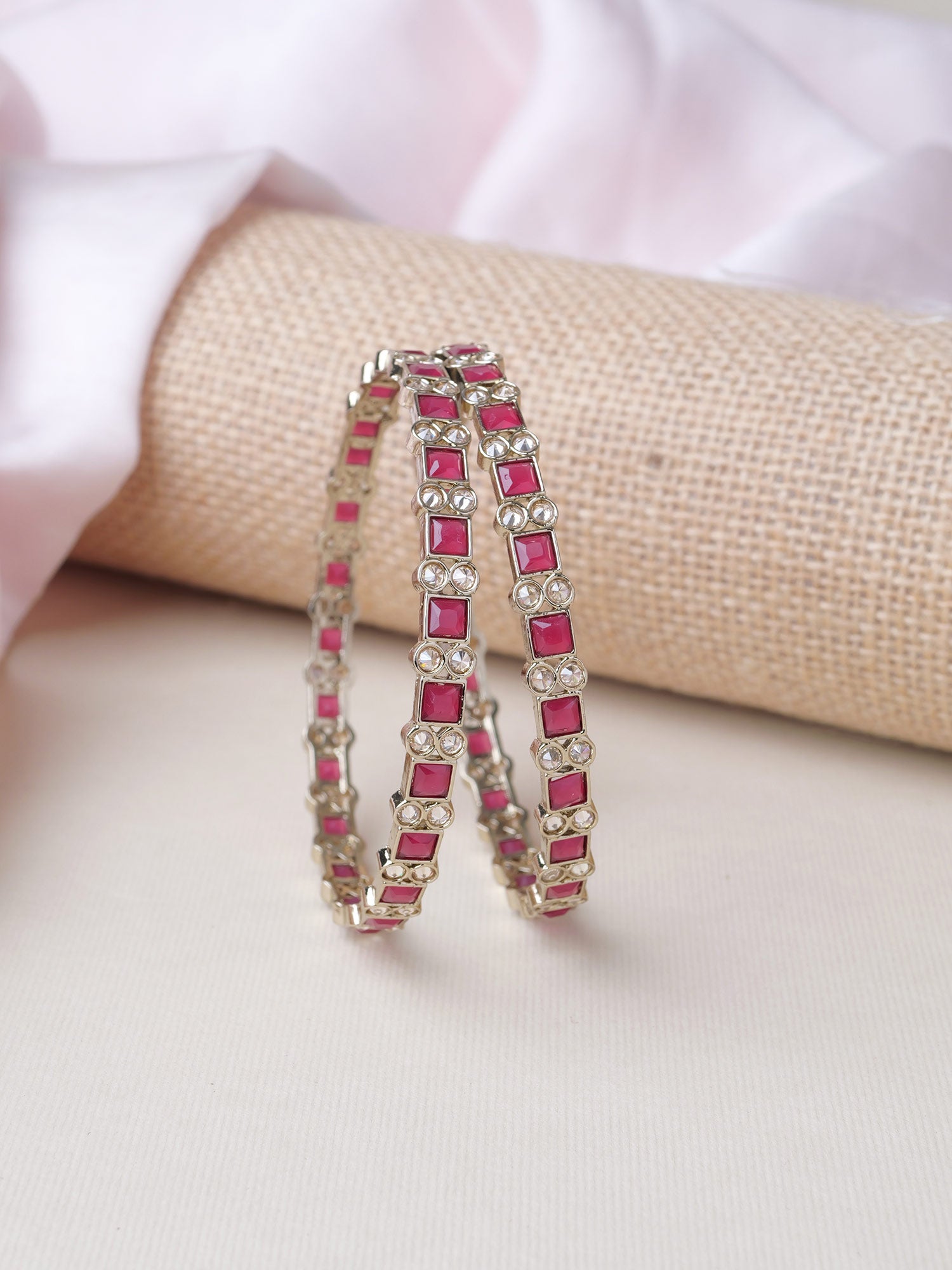 Rajeena Kada Bangles in Ruby