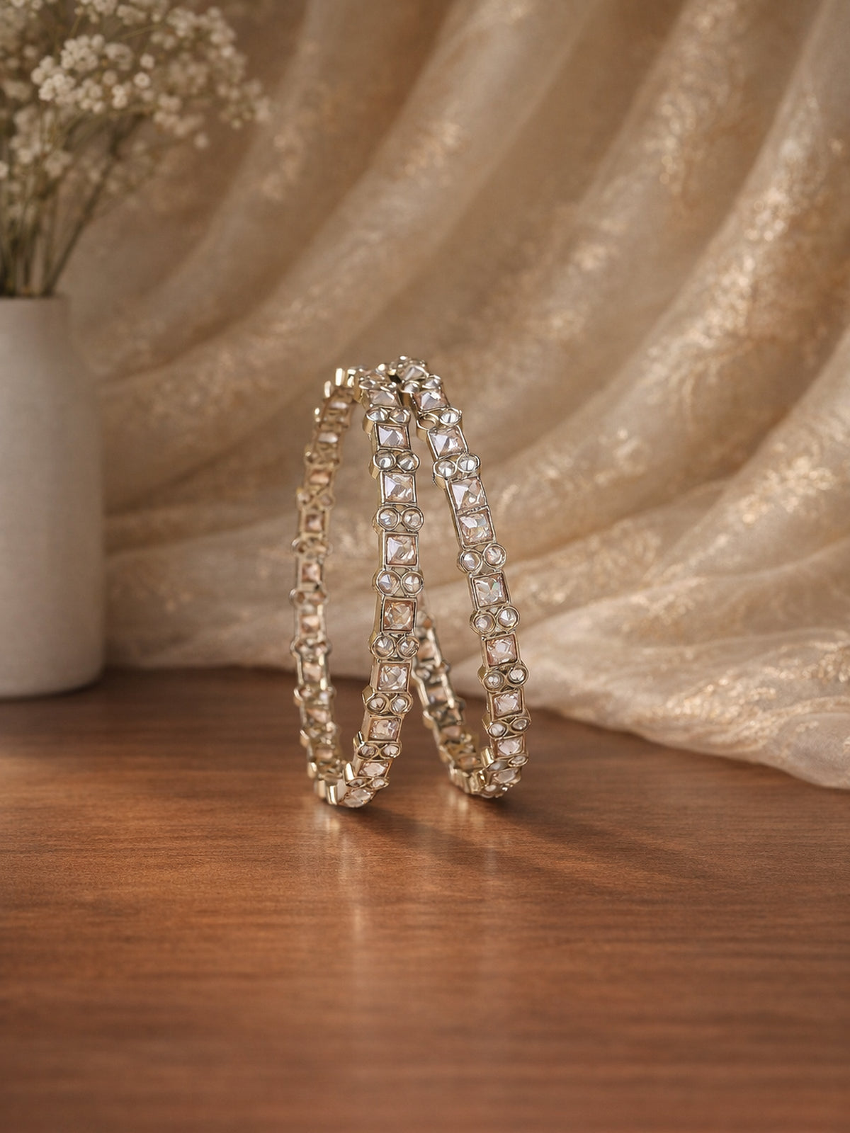 Rajeena Kada Bangles in Champagne 