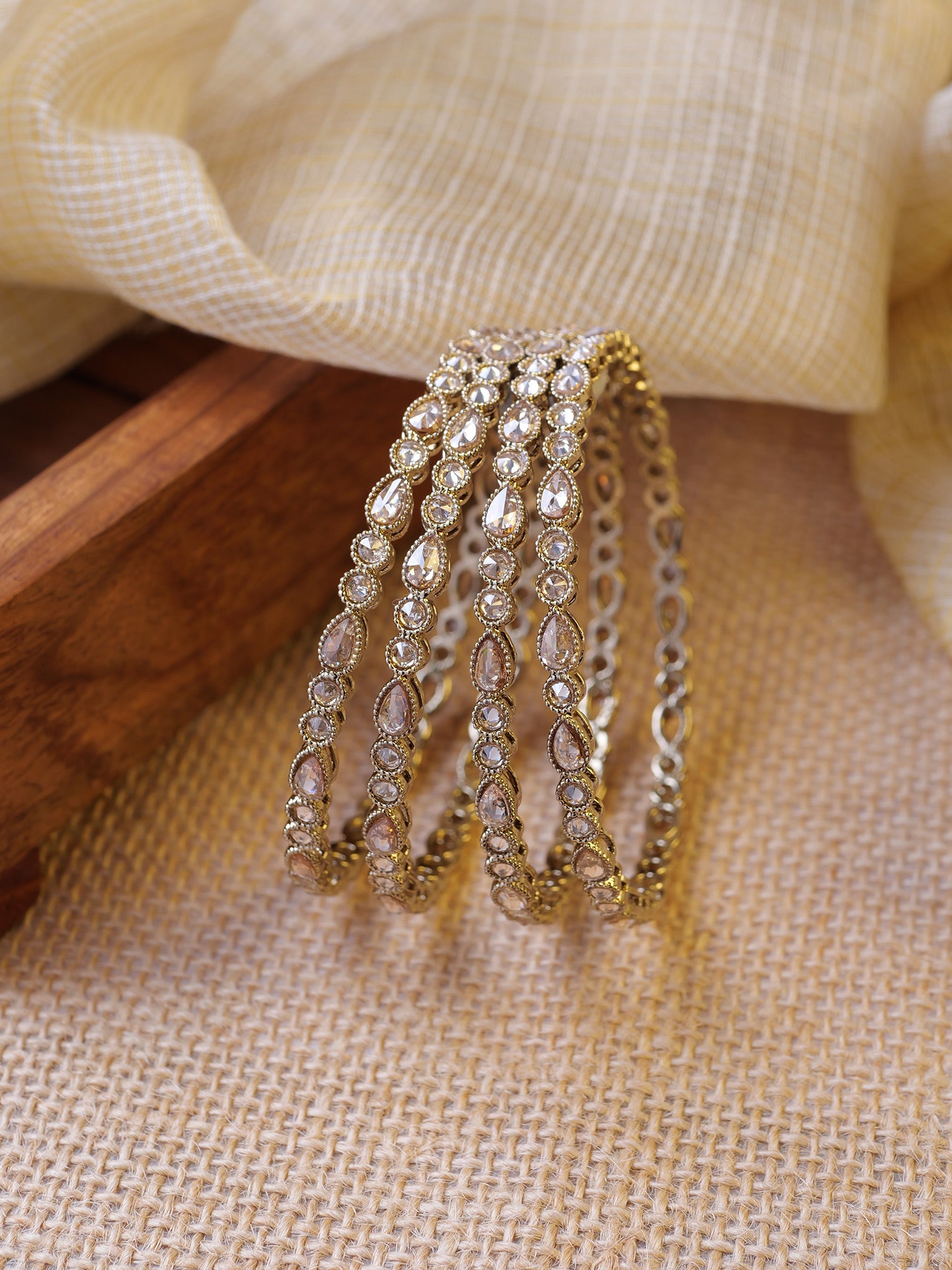 Rajika Kadas in Champagne and Antique Gold