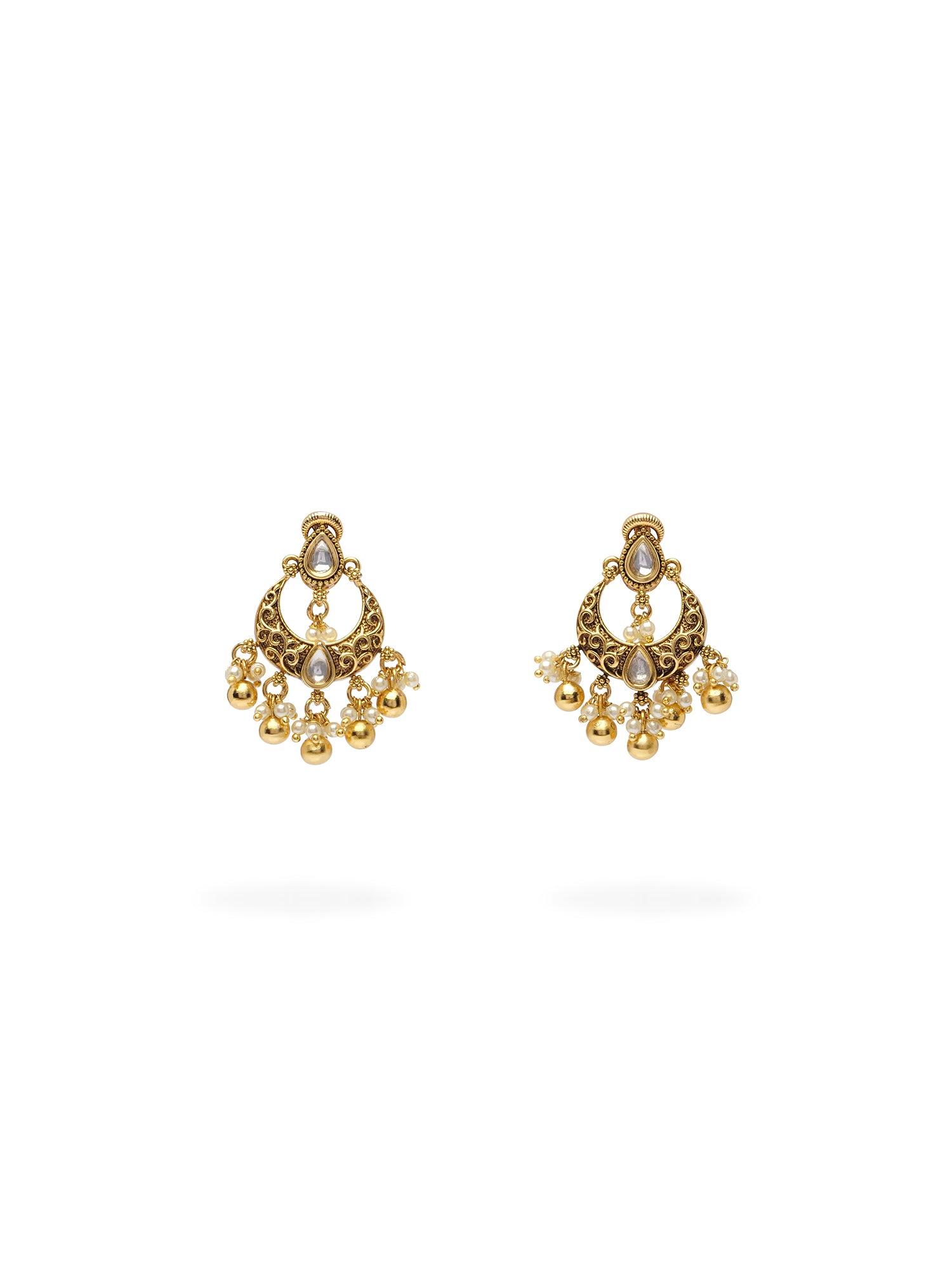 Rangita Kundan Earrings in White