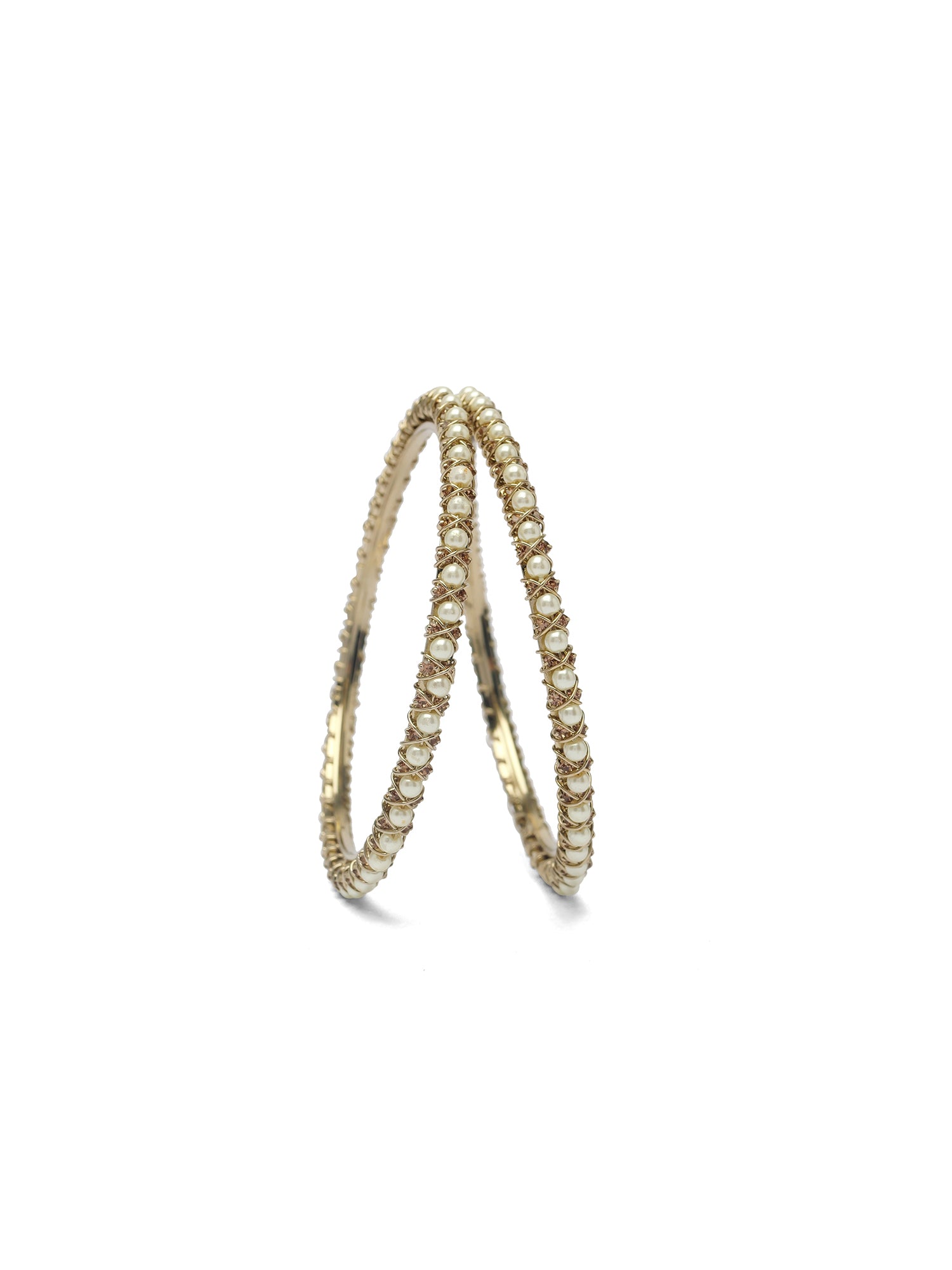 Rania Diamante Bangles in Champagne