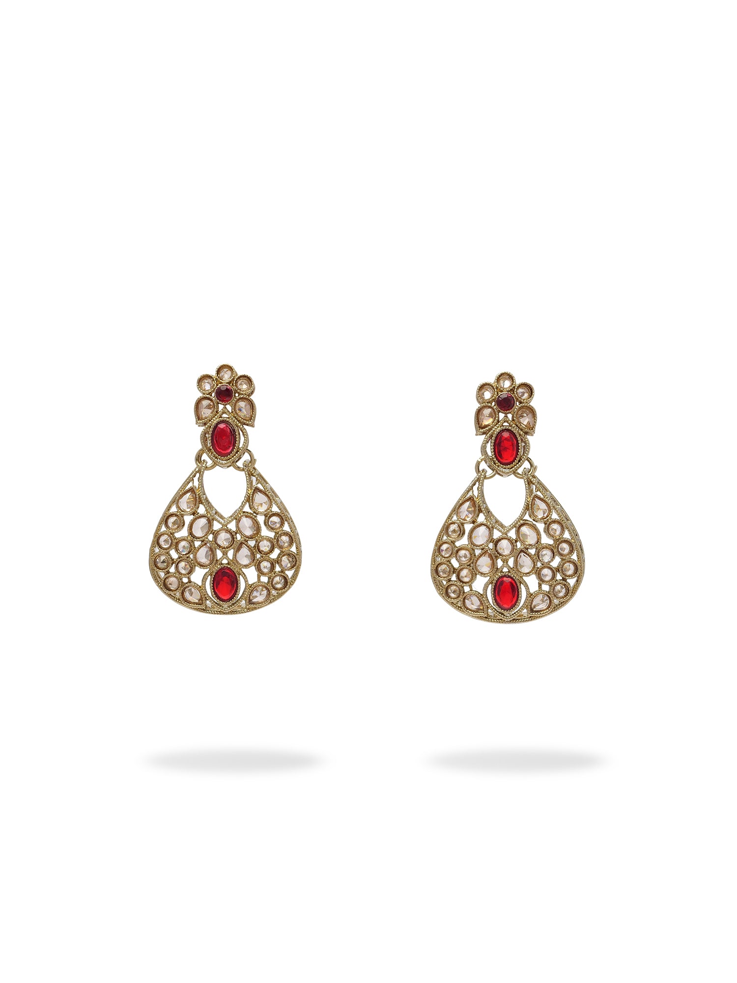 Ravya Simple Necklace Set in Maroon