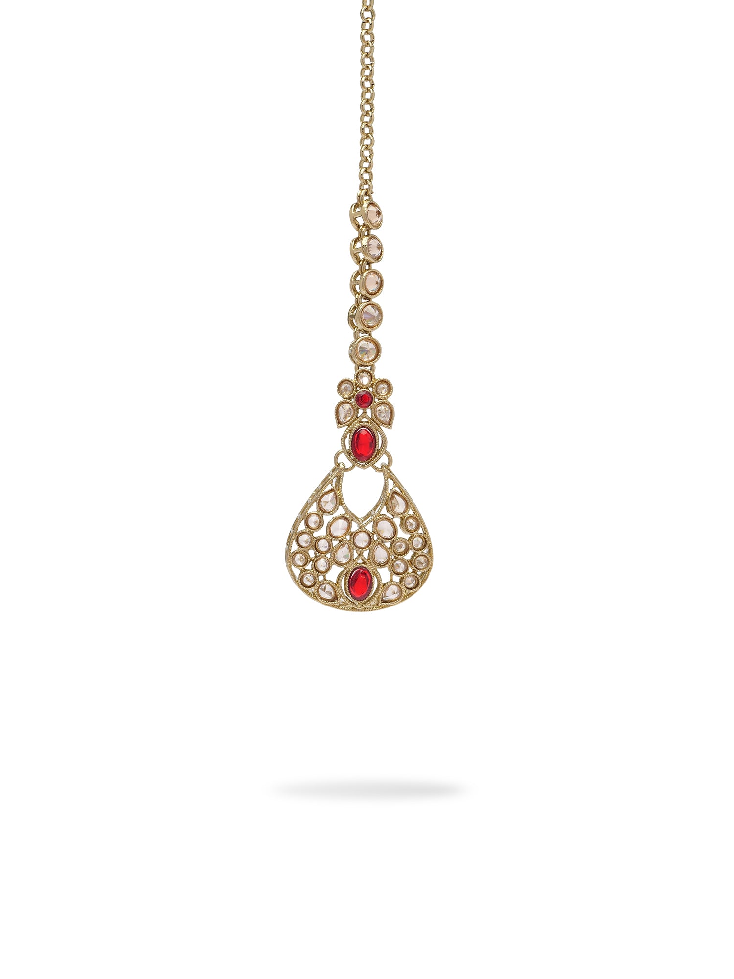 Ravya Simple Necklace Set in Maroon