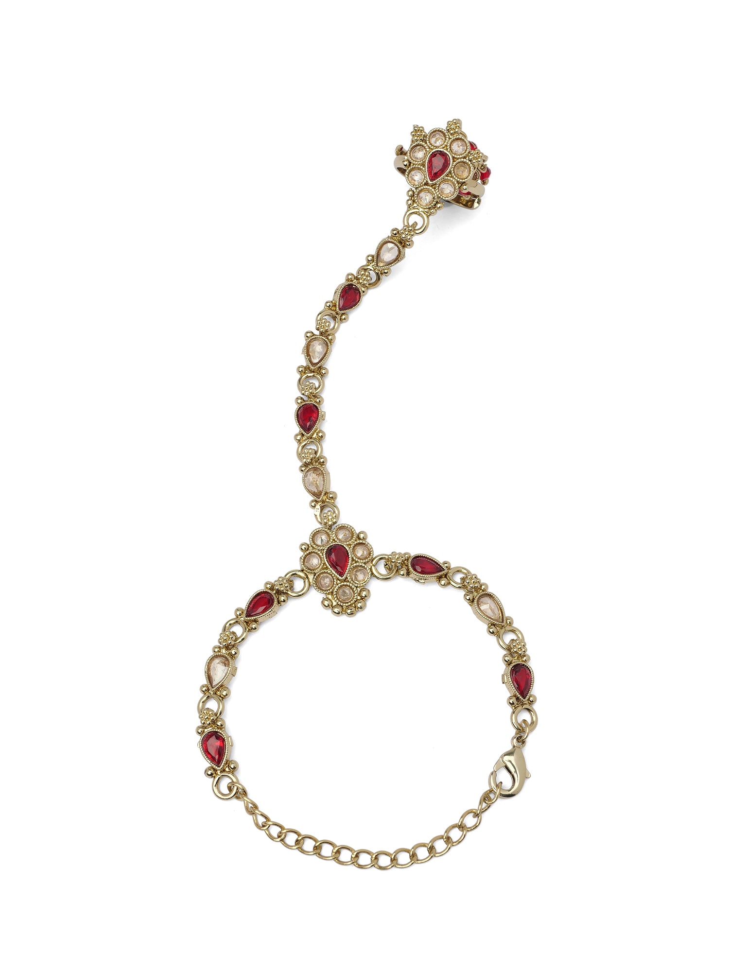 Reema Hand Chain in Maroon