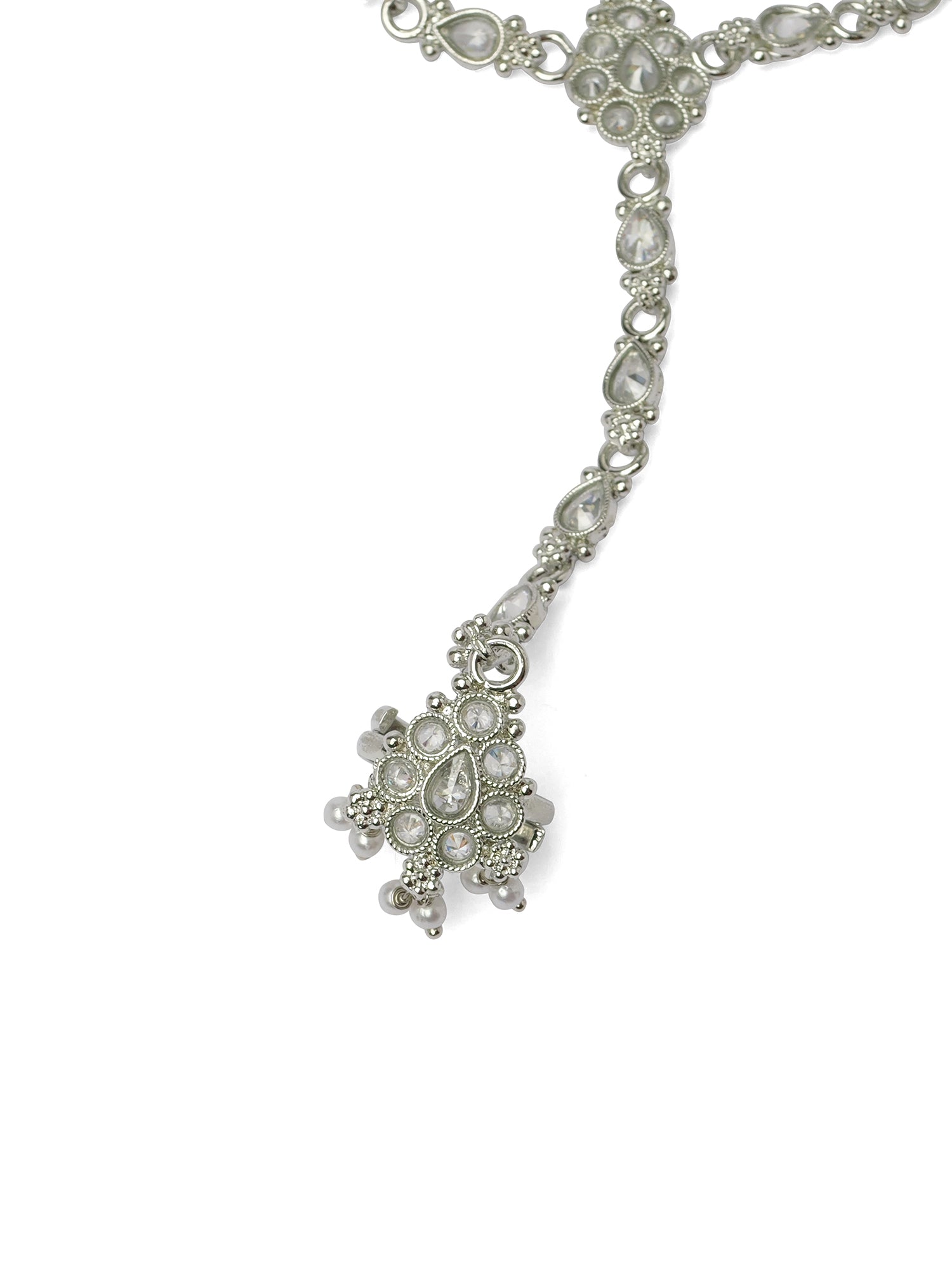 Reema Hand Chain in Rhodium