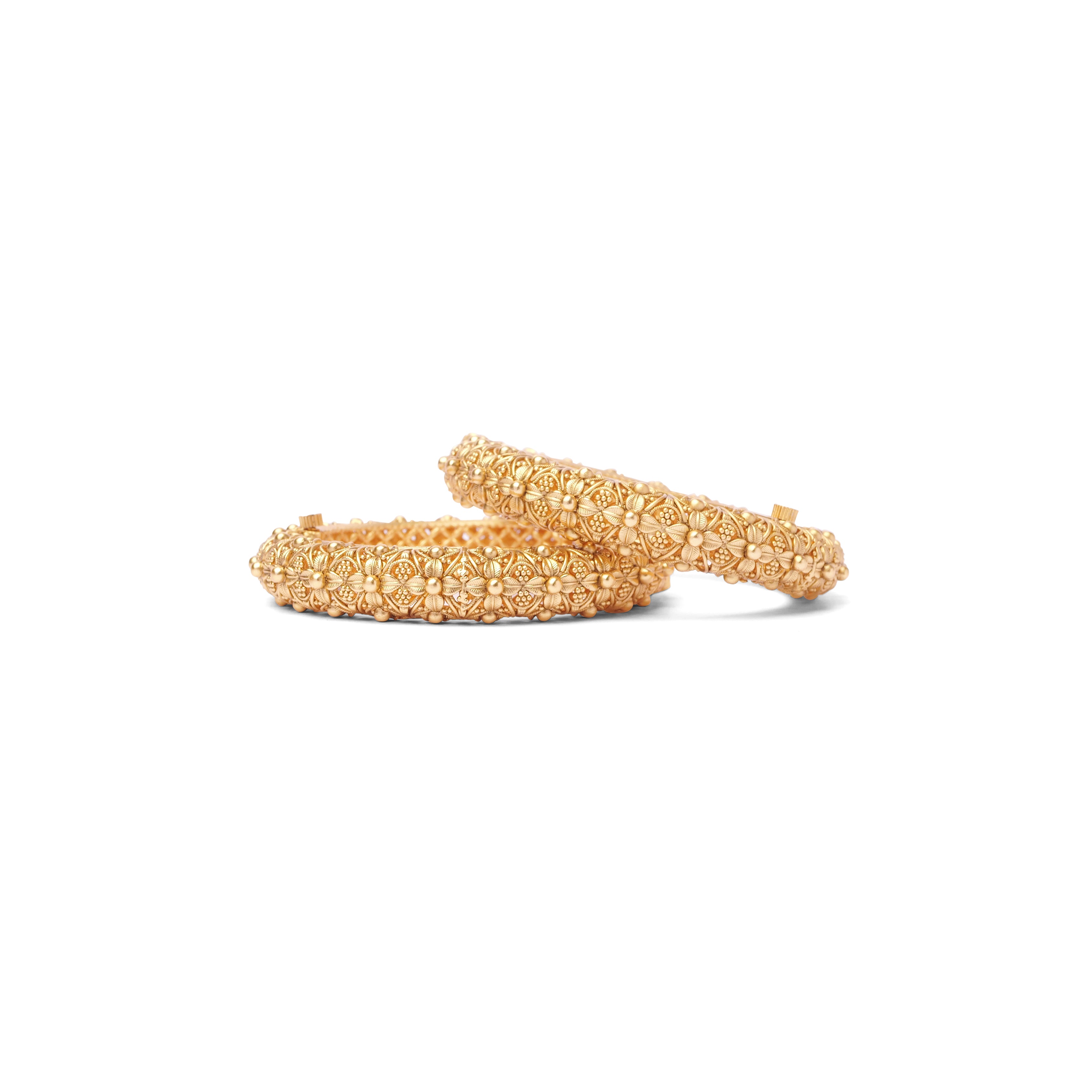 Reesha Classic Kada Bangles in Champagne