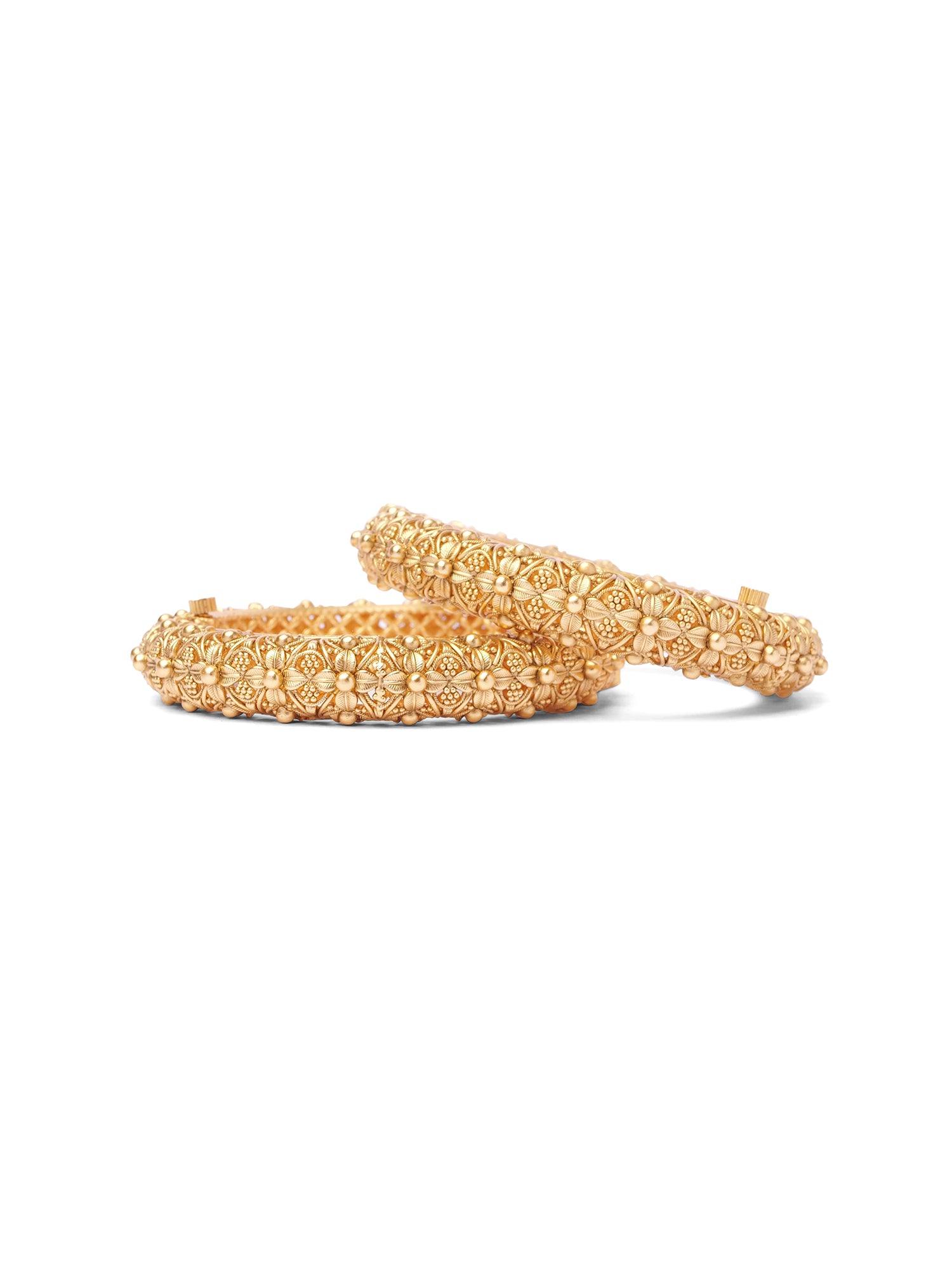 Reesha Classic Kada Bangles in Champagne