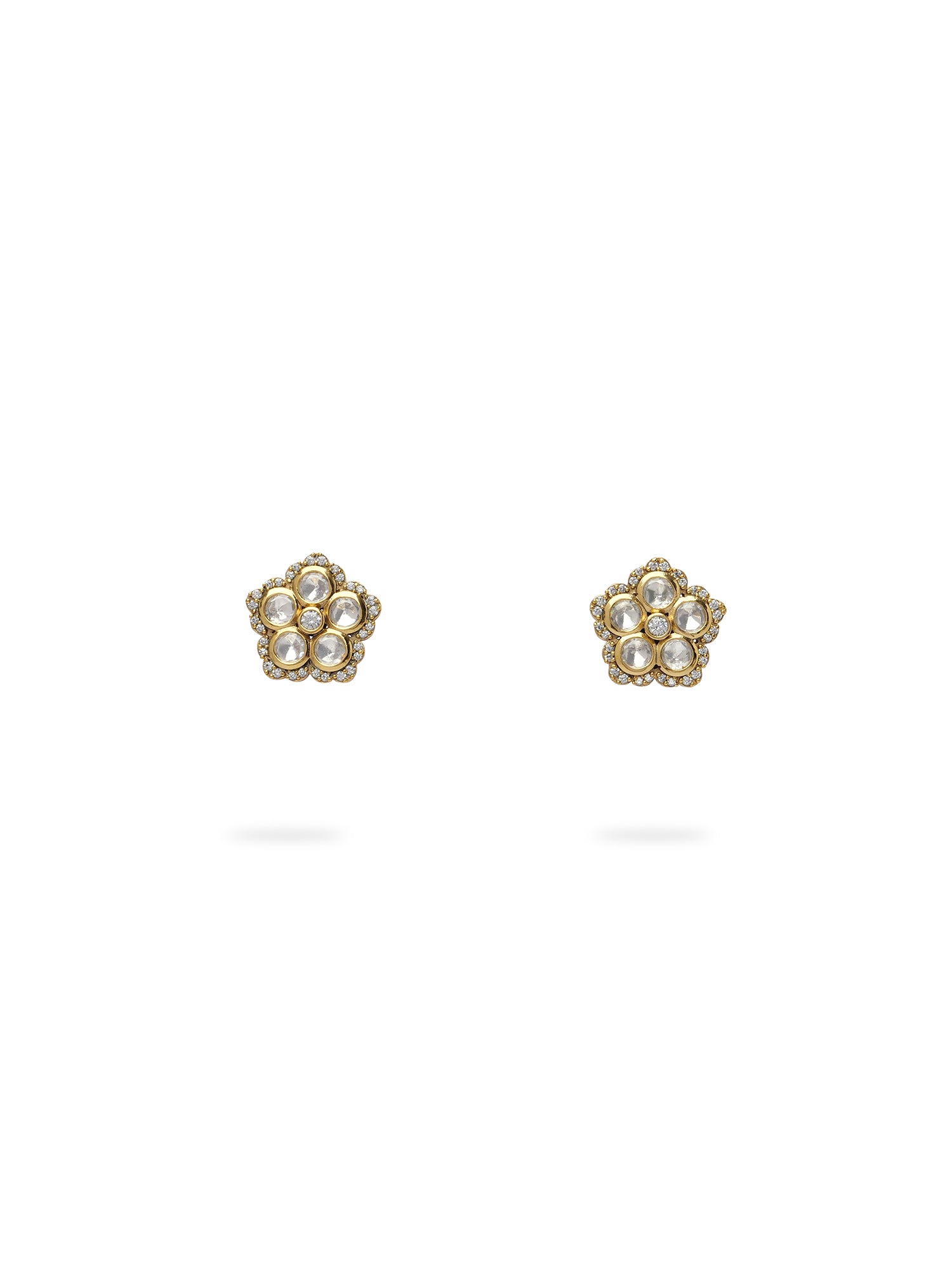 Revati Kundan Studs in White