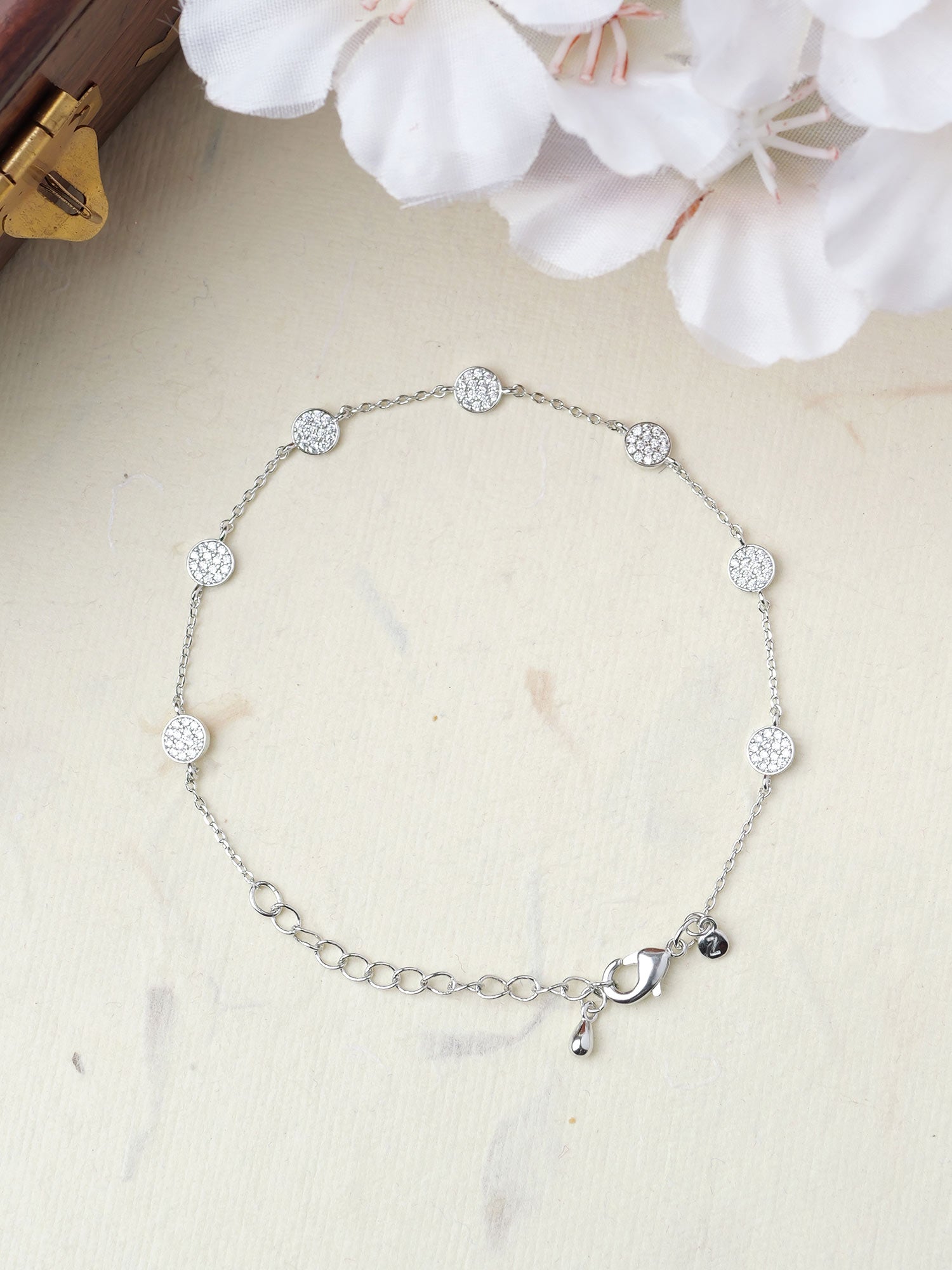 Reya Cubic Zirconia Bracelet in Rhodium