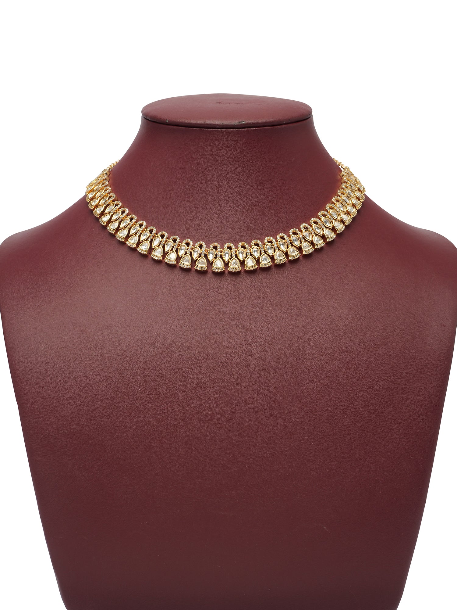 Reyani Kundan Necklace Set in White