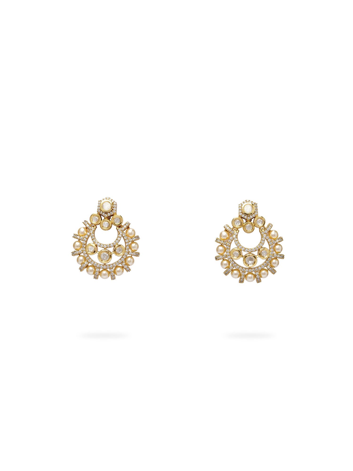 Rhea Kundan Earrings in White