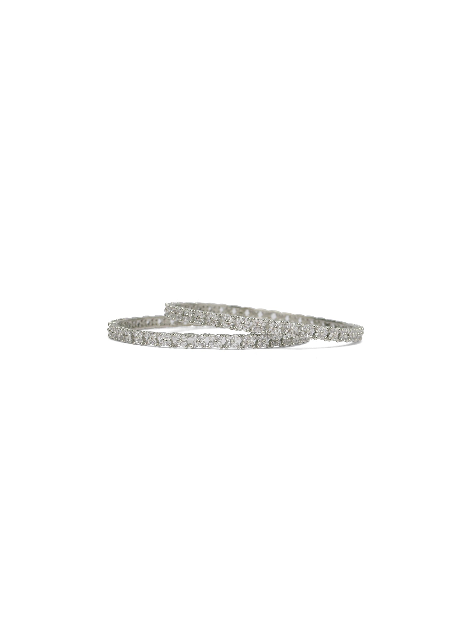 Rima Cubic Zirconia Bangles in Rhodium