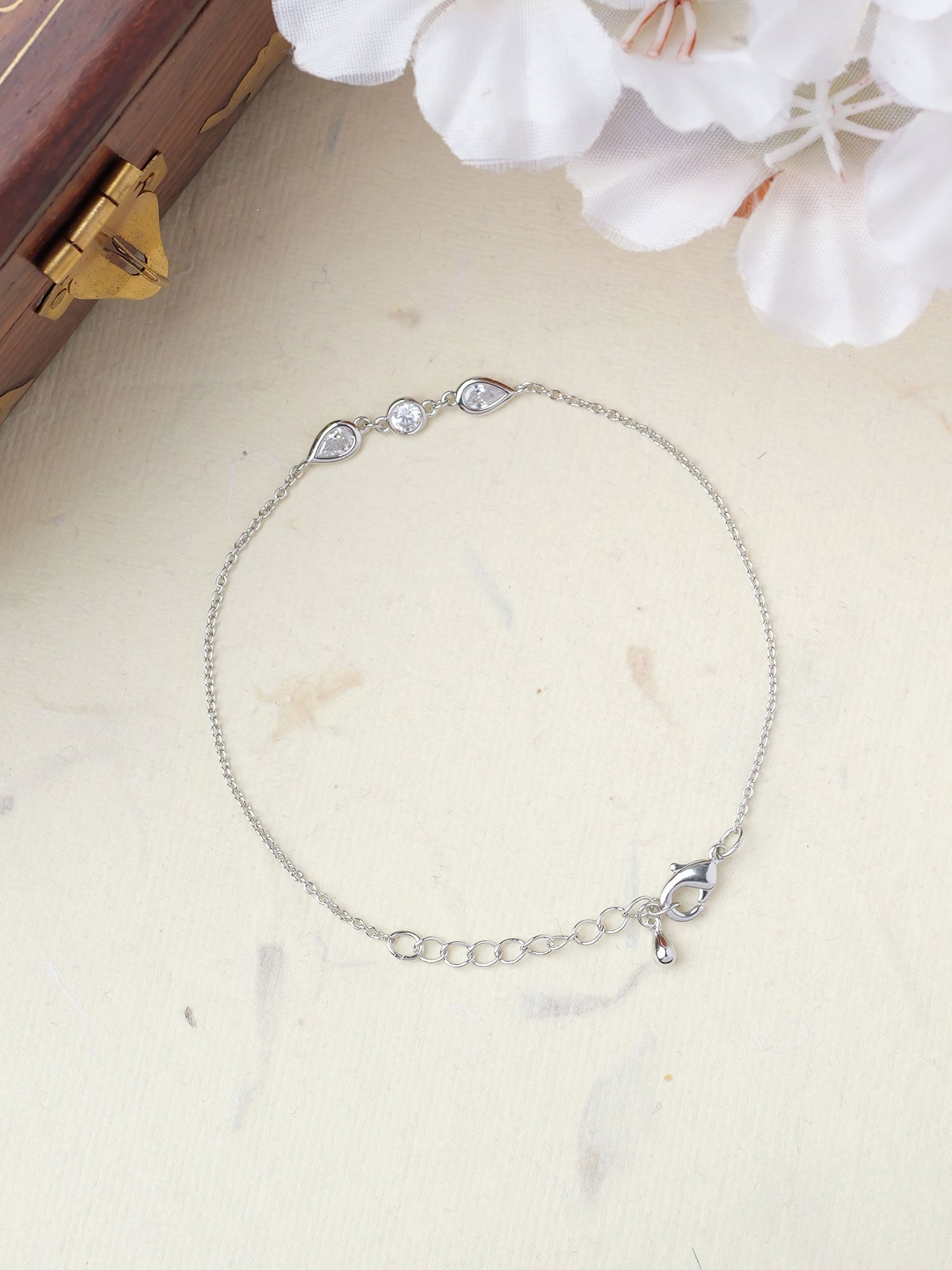 Rina Cubic Zirconia Bracelet in Rhodium
