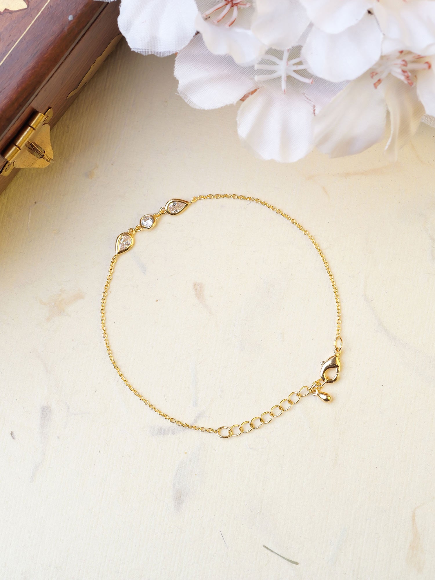 Rina Cubic Zirconia Bracelet in White and Gold