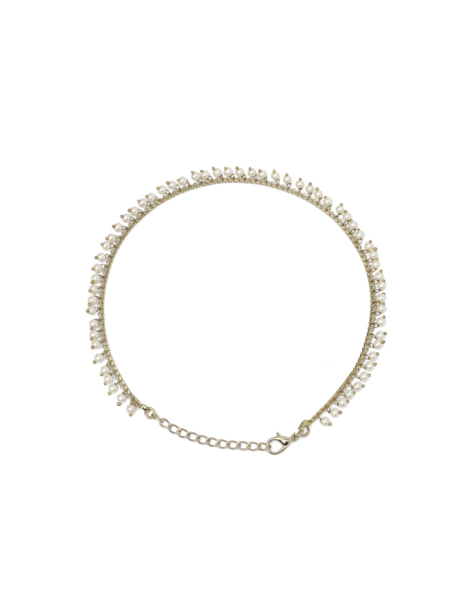 Risha Pearl Anklet in Pearl and Antique Gold
