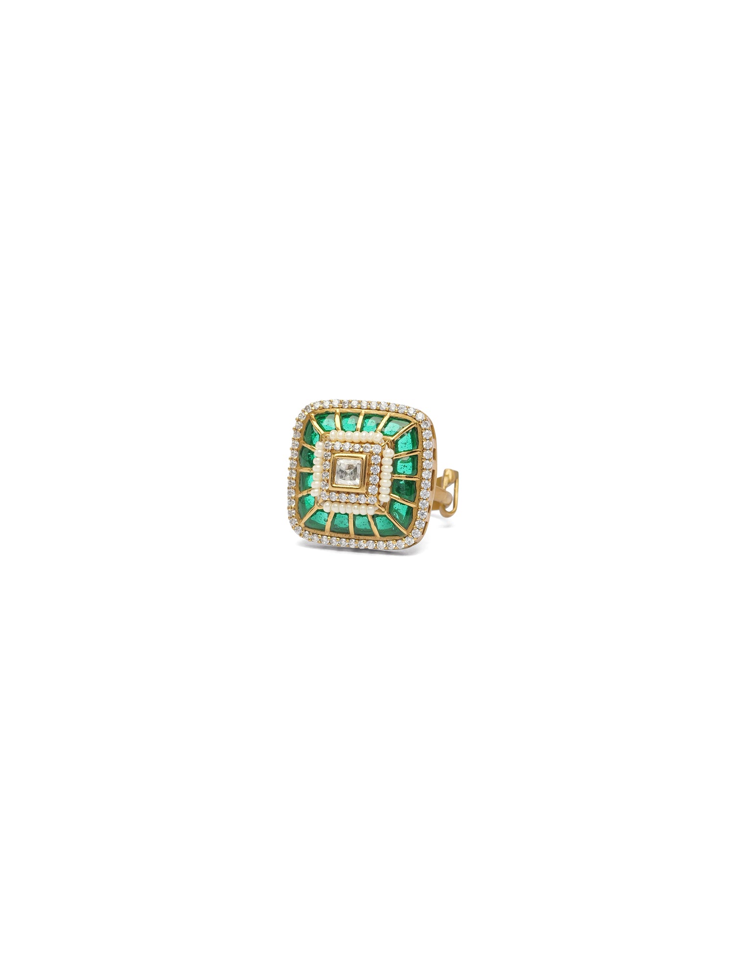 Ritika Kundan Ring in Green