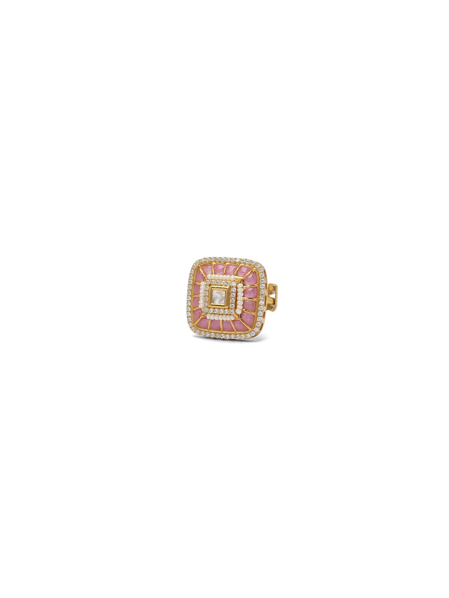 Ritika Kundan Ring in Pink