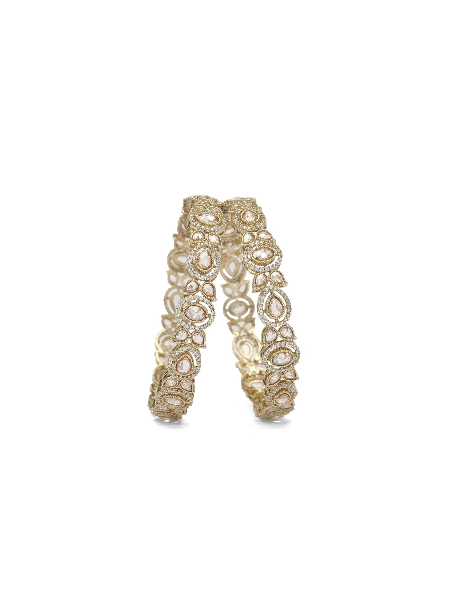 Rivara Kada Bangles in Champagne