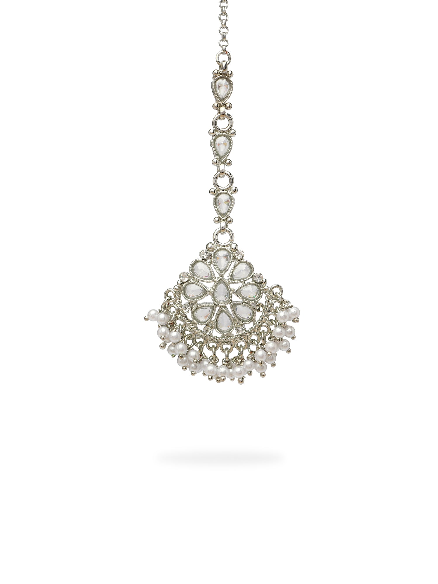 Riya Choker Set in Pearl and Rhodium